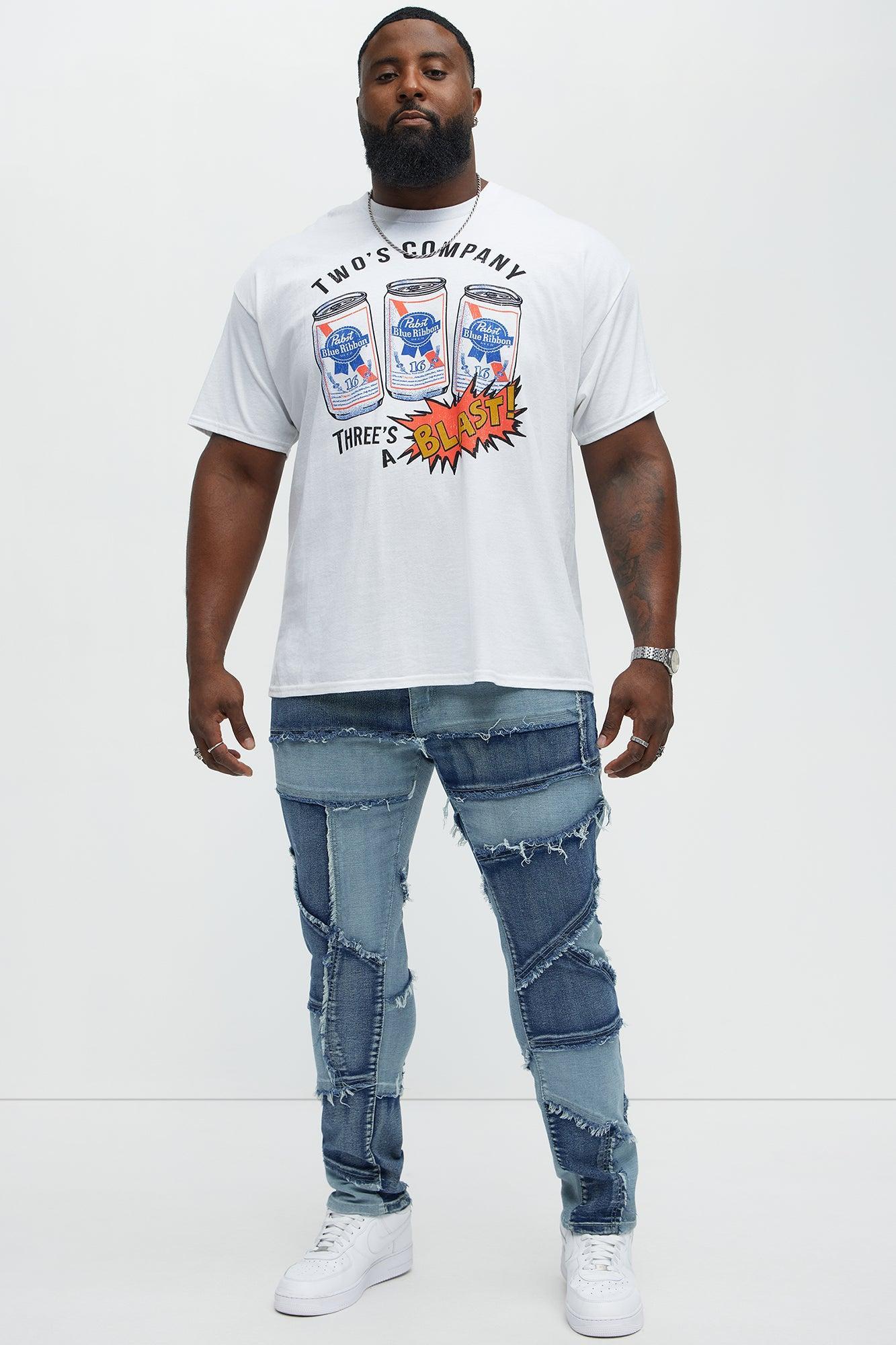 Pabst Two's Company Three's A Blast Short Sleeve Tee - White Product Image