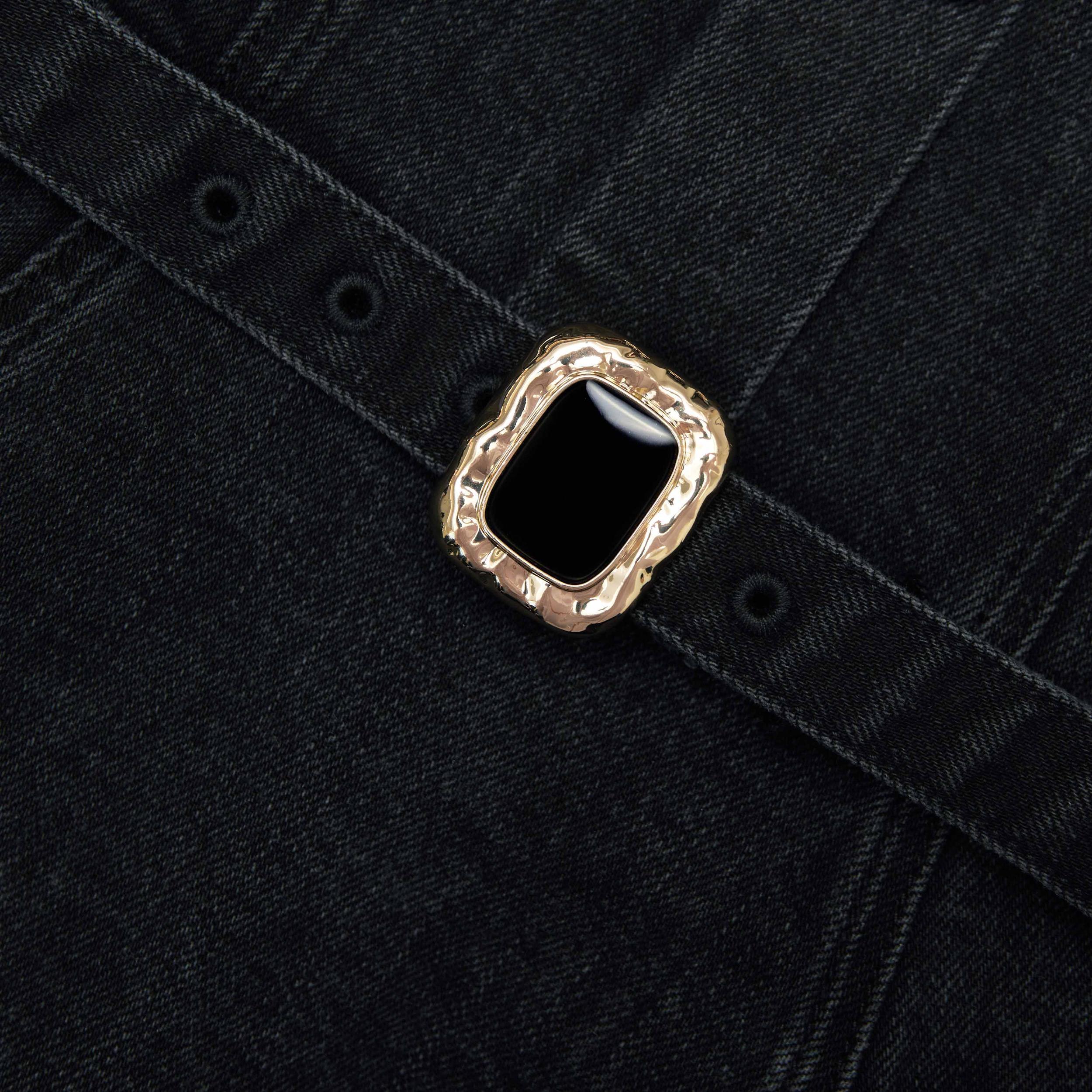 Black Denim Bandeau Top Product Image