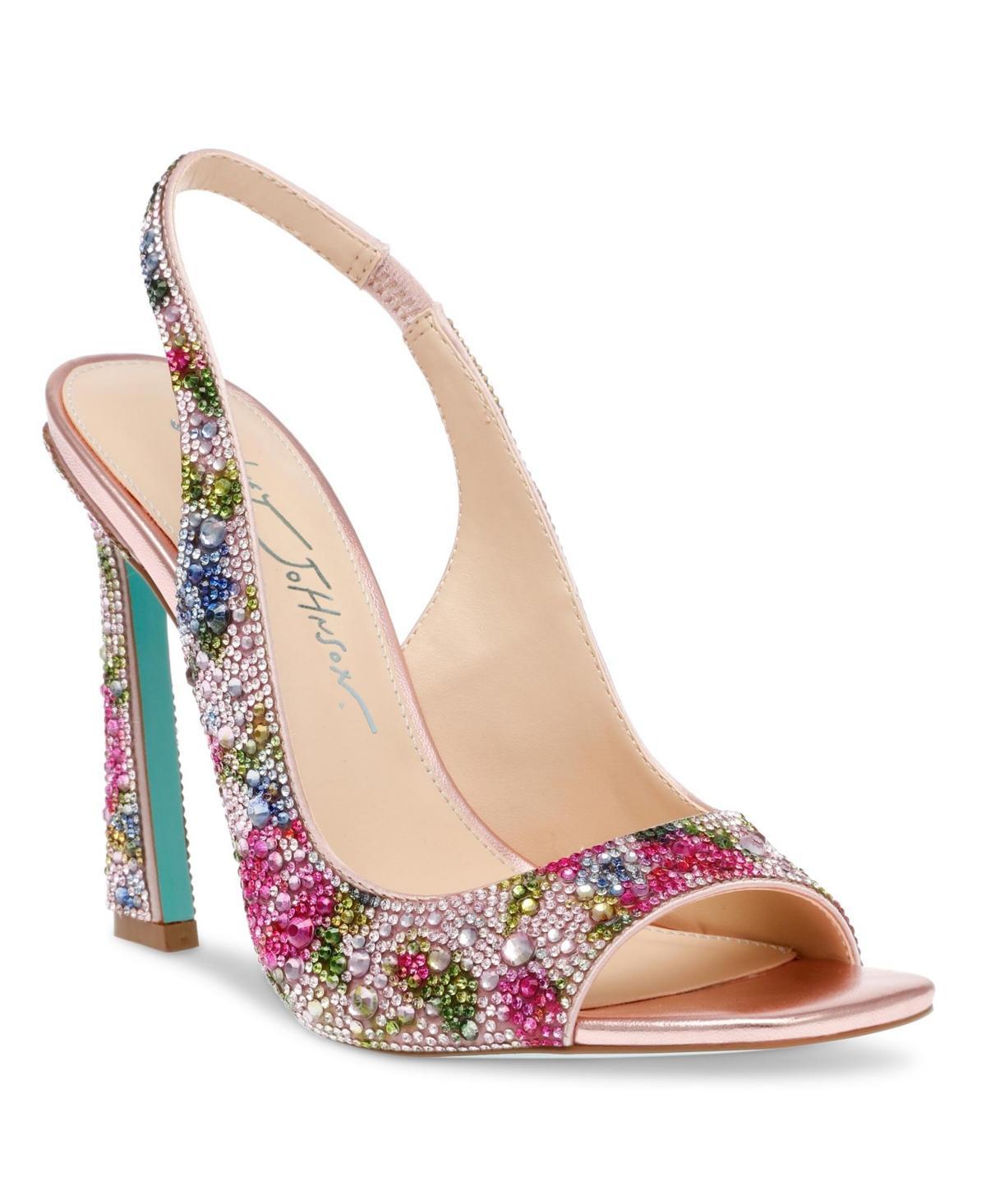 Betsey Johnson Womens Mina Rhinestone Peep Toe Evening Sandals Product Image