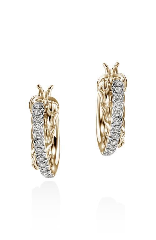 JOHN HARDY Jh Essentials Crossover Hoop Earrings, 15mm In Silver/diamonds Product Image