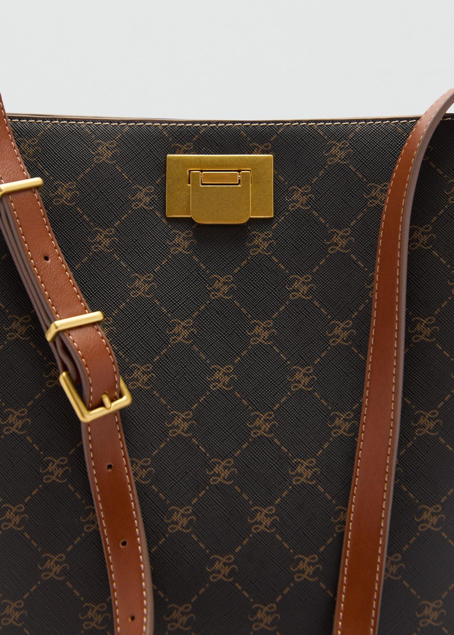 Shopper bag with metallic detail - Women | MANGO USA Product Image