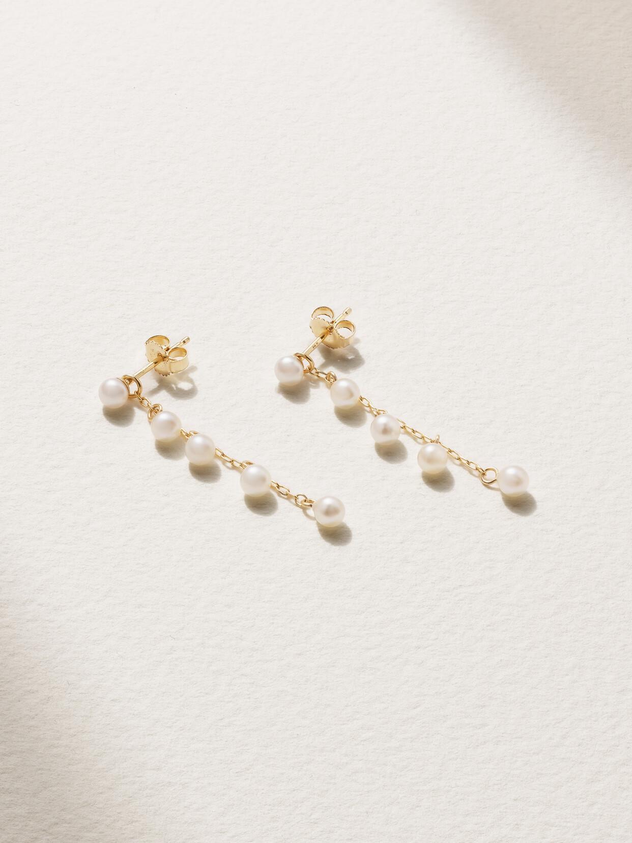 MIZUKI Two Way 14-karat Gold Pearl Earrings Product Image