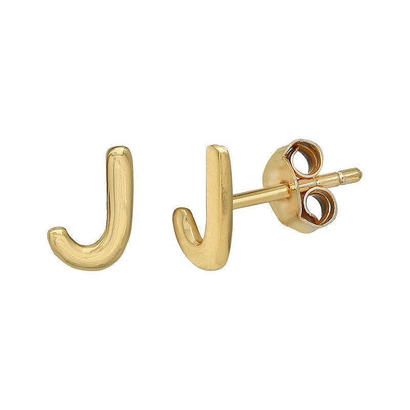 PRIMROSE Sterling Silver Initial Stud Earrings, Women's, Gold Tone C Product Image