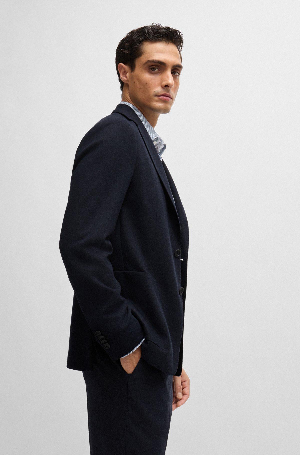 Slim-fit jacket in stretch flannel Product Image