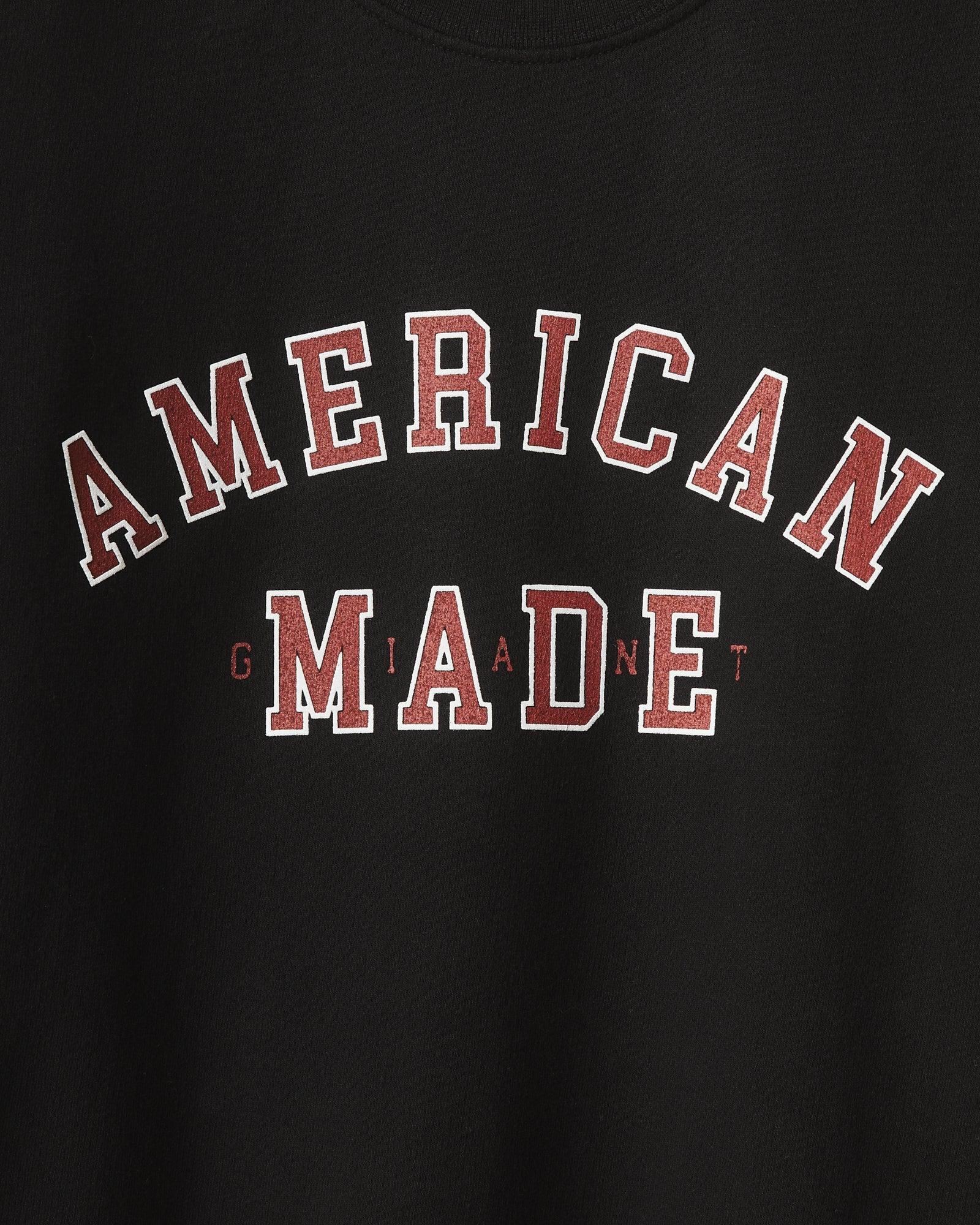 Women's French Terry Crew  American Made - Black Female Product Image