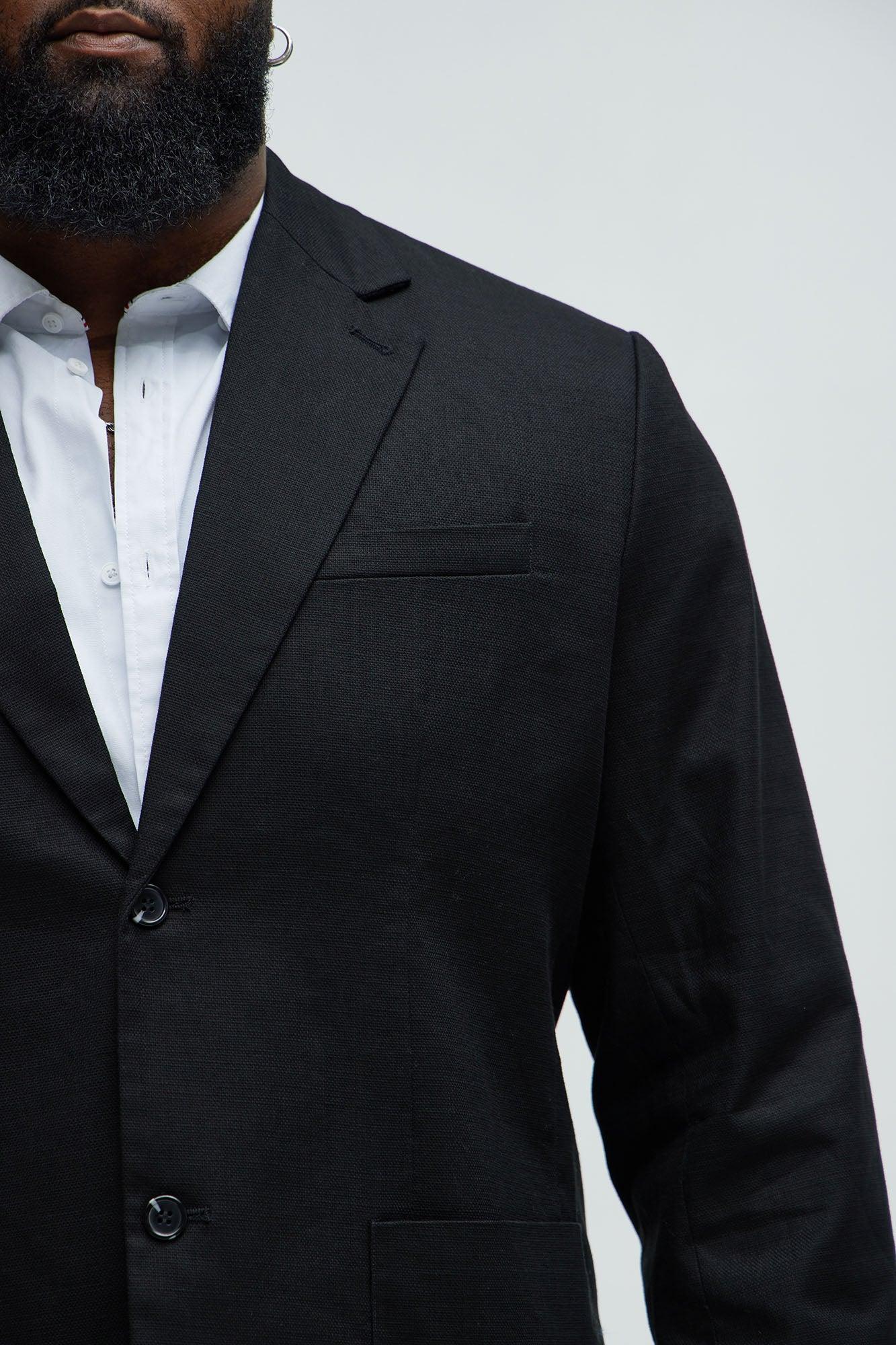Travis Solid Texture Blazer - Black Product Image