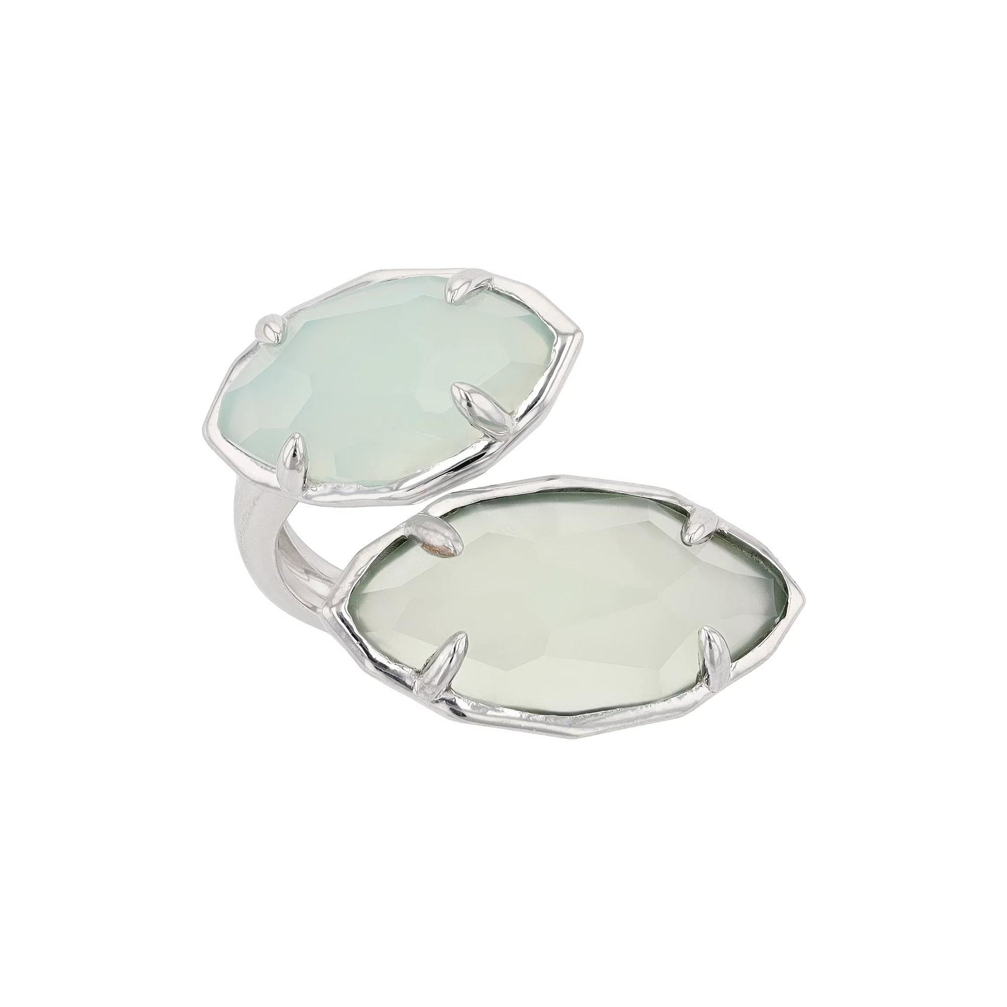 SIRI USA by TJM Sterling Silver Apple Chalcedony & Blue Chalcedony 2-Stone Ring, Women's, Size: 8 Product Image
