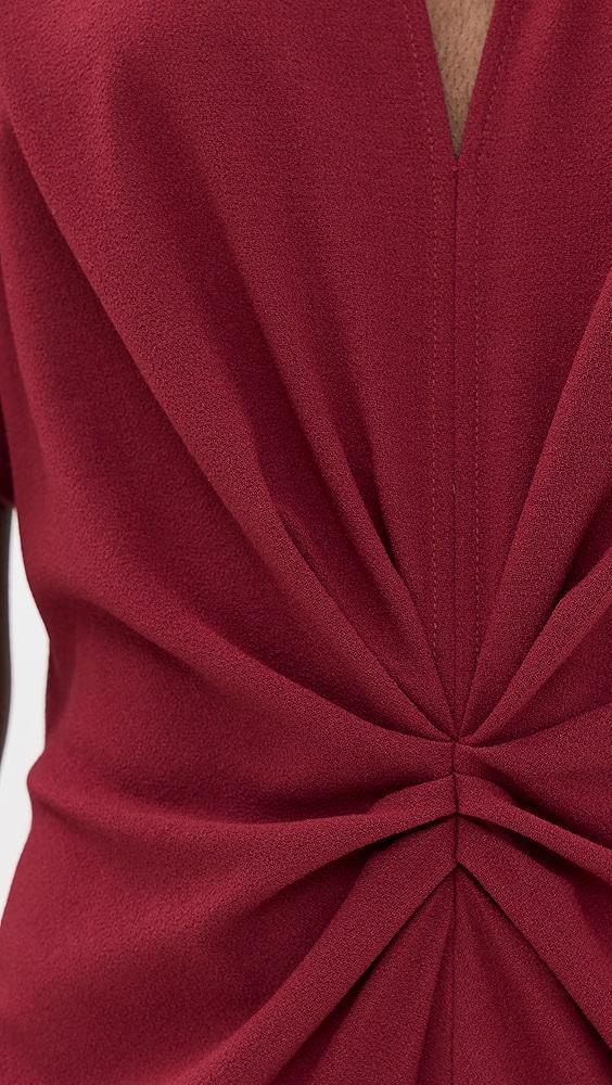 Victoria Beckham Gathered V Neck Midi Dress | Shopbop Product Image