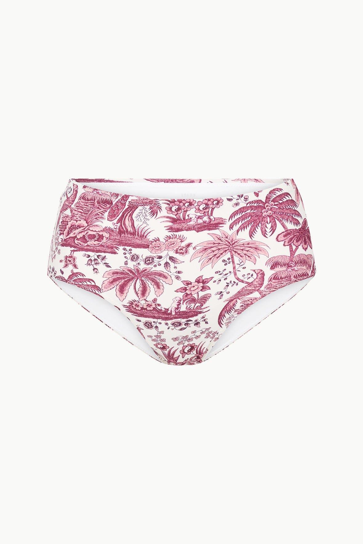 DEVON HIGH RISE BIKINI BOTTOM | BORDEAUX TOILE Product Image