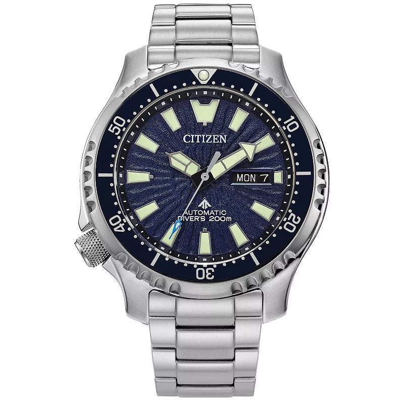 Citizen Men's Promaster Dive Automatic Stainless Steel Black Dial Bracelet Dive Watch, Size: Large, Silver Product Image