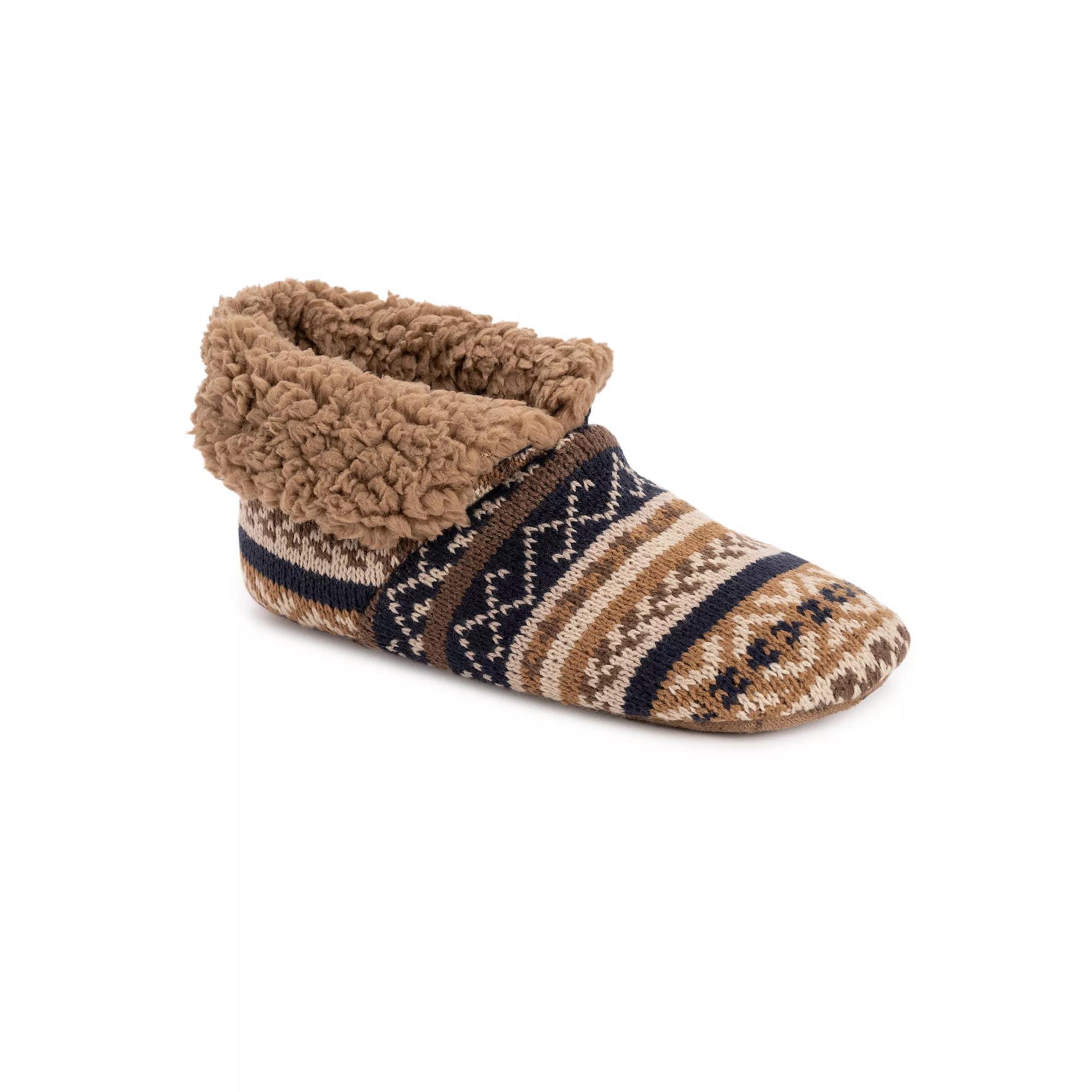 Men's MUK LUKS Foldover Sherpa Boot Slippers, Size: Small-Medium, Blue Product Image
