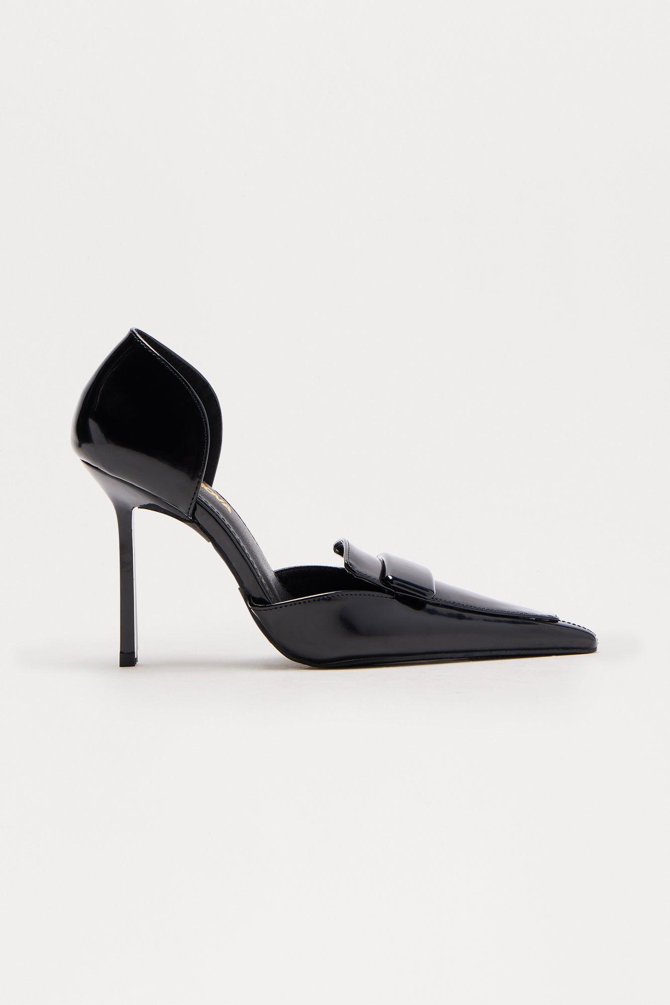 Heath Faux Patent Stiletto Pumps - Black Female Product Image