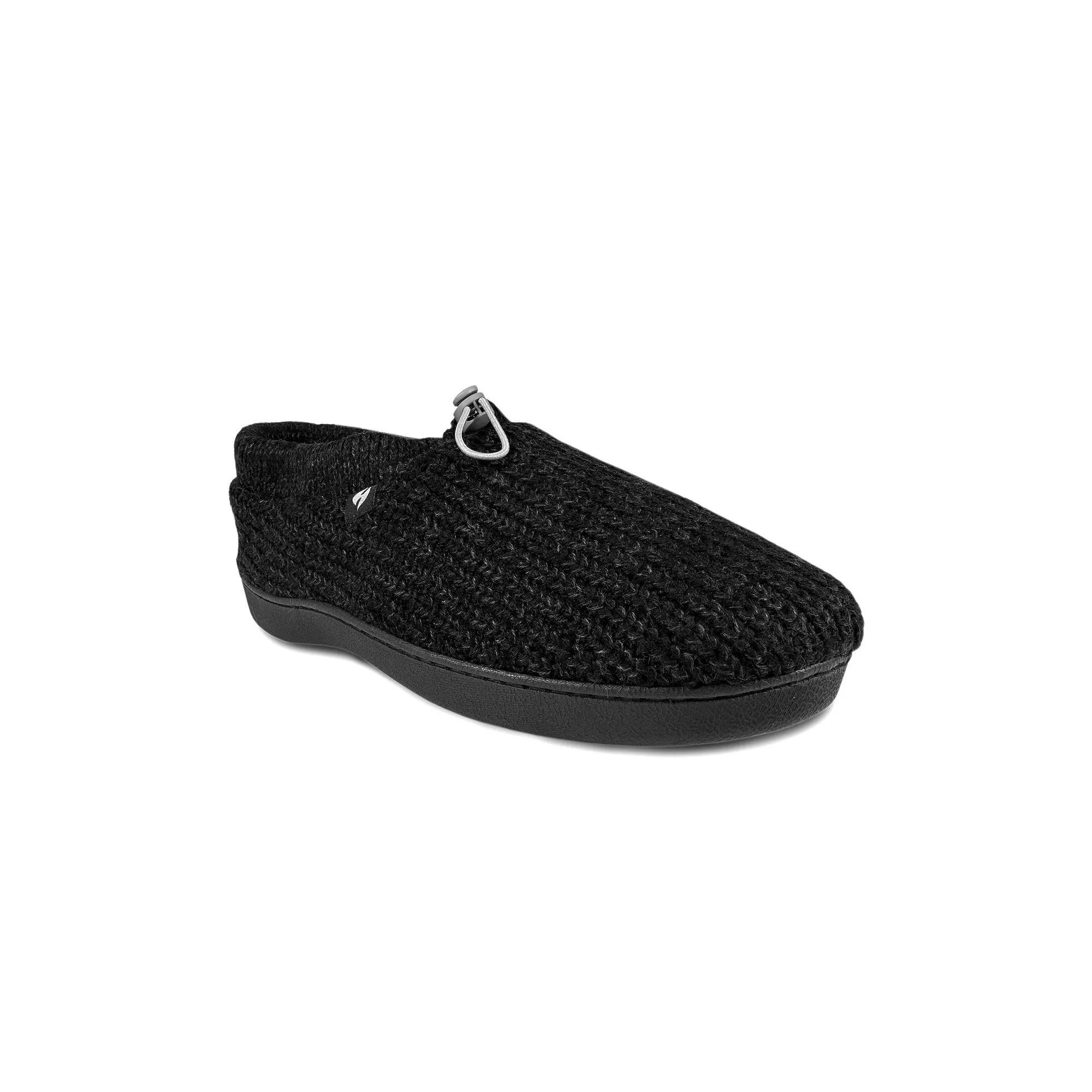 Heat Holders Men's Heatweaver Knit Adjustable Drawstring Slippers, Size: 13-14, Black Product Image