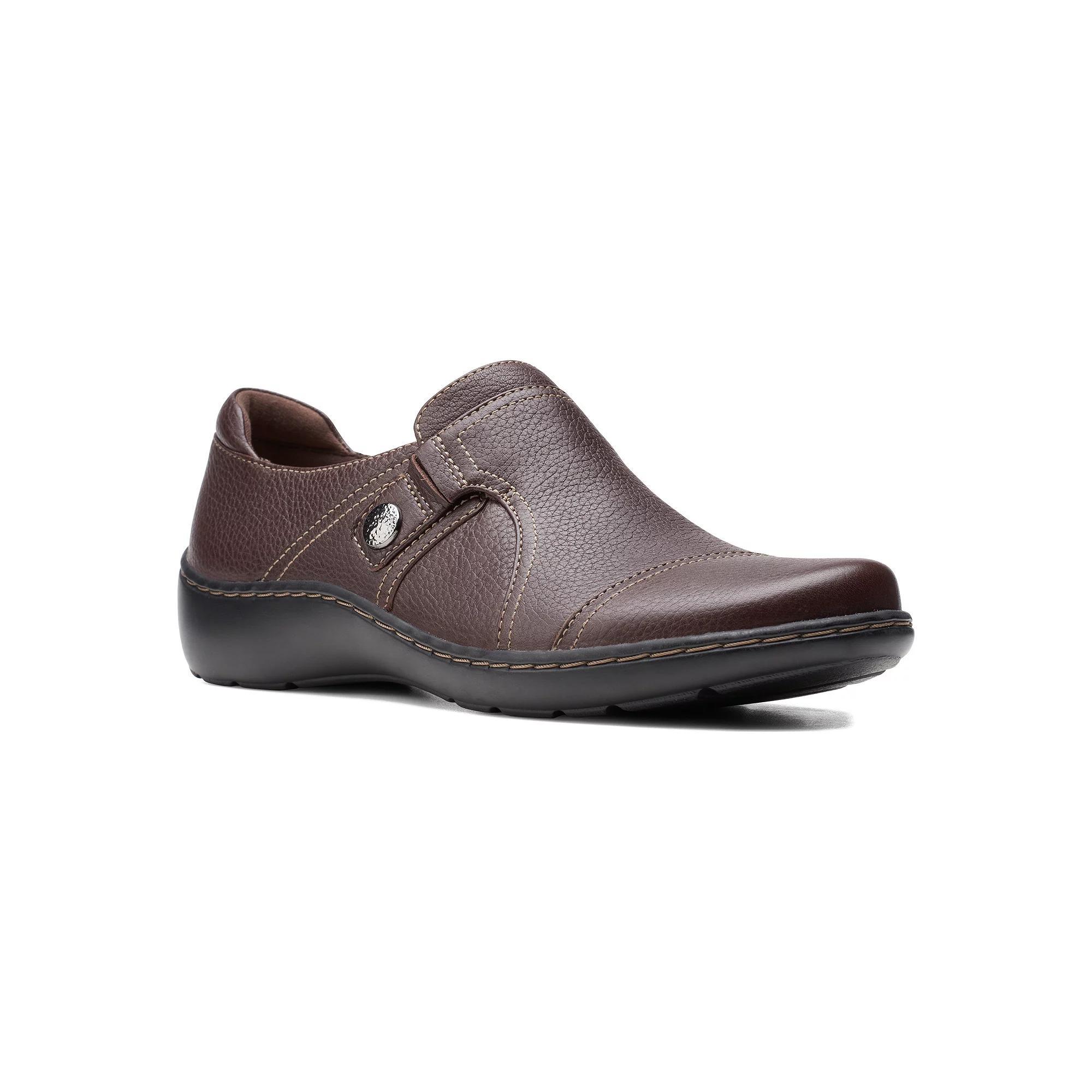Clarks® Cora Poppy Women's Leather Shoes, Size: 6, Dark Brown Tumbled Product Image