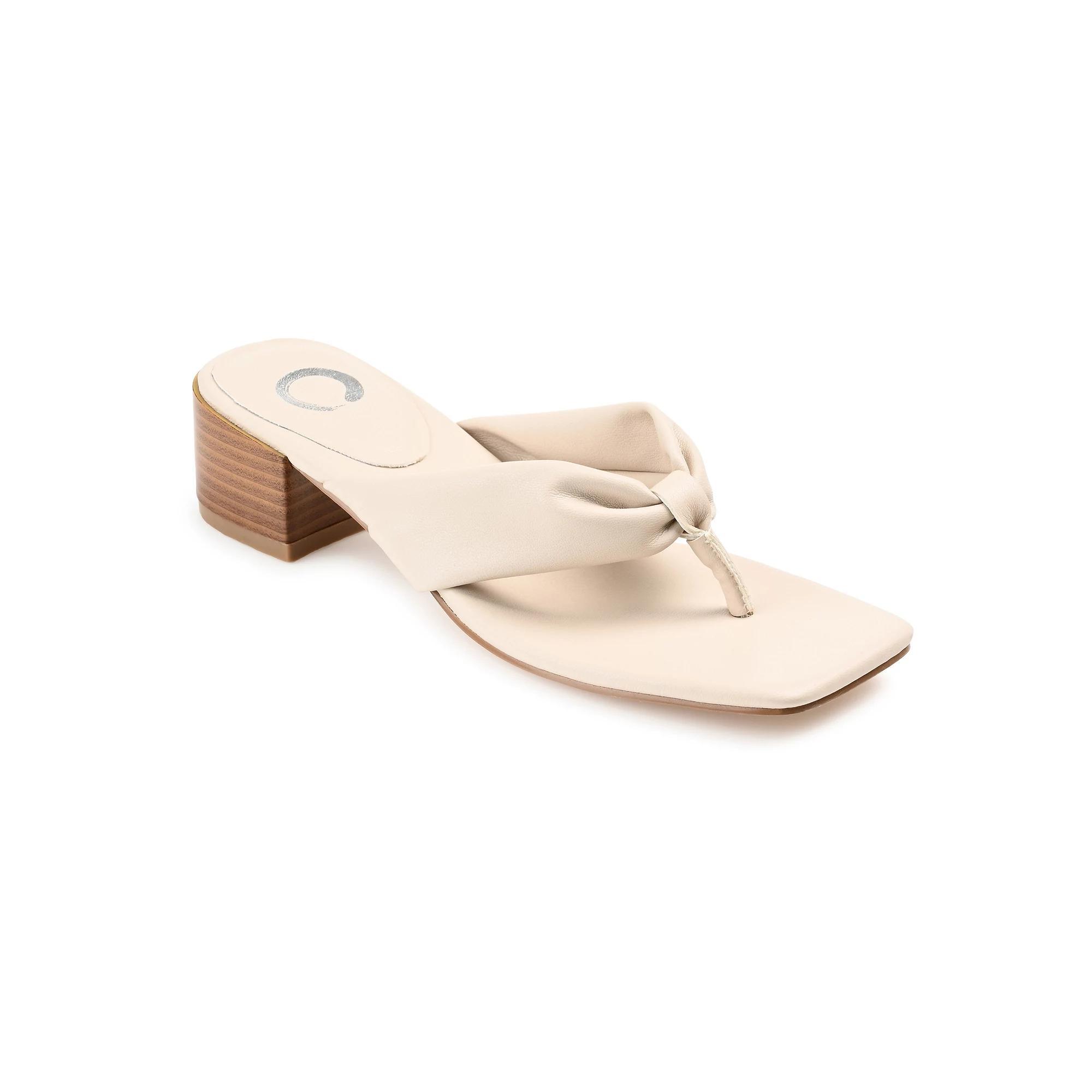 Journee Seelah Womens Heeled Thong Sandals Ivory Product Image