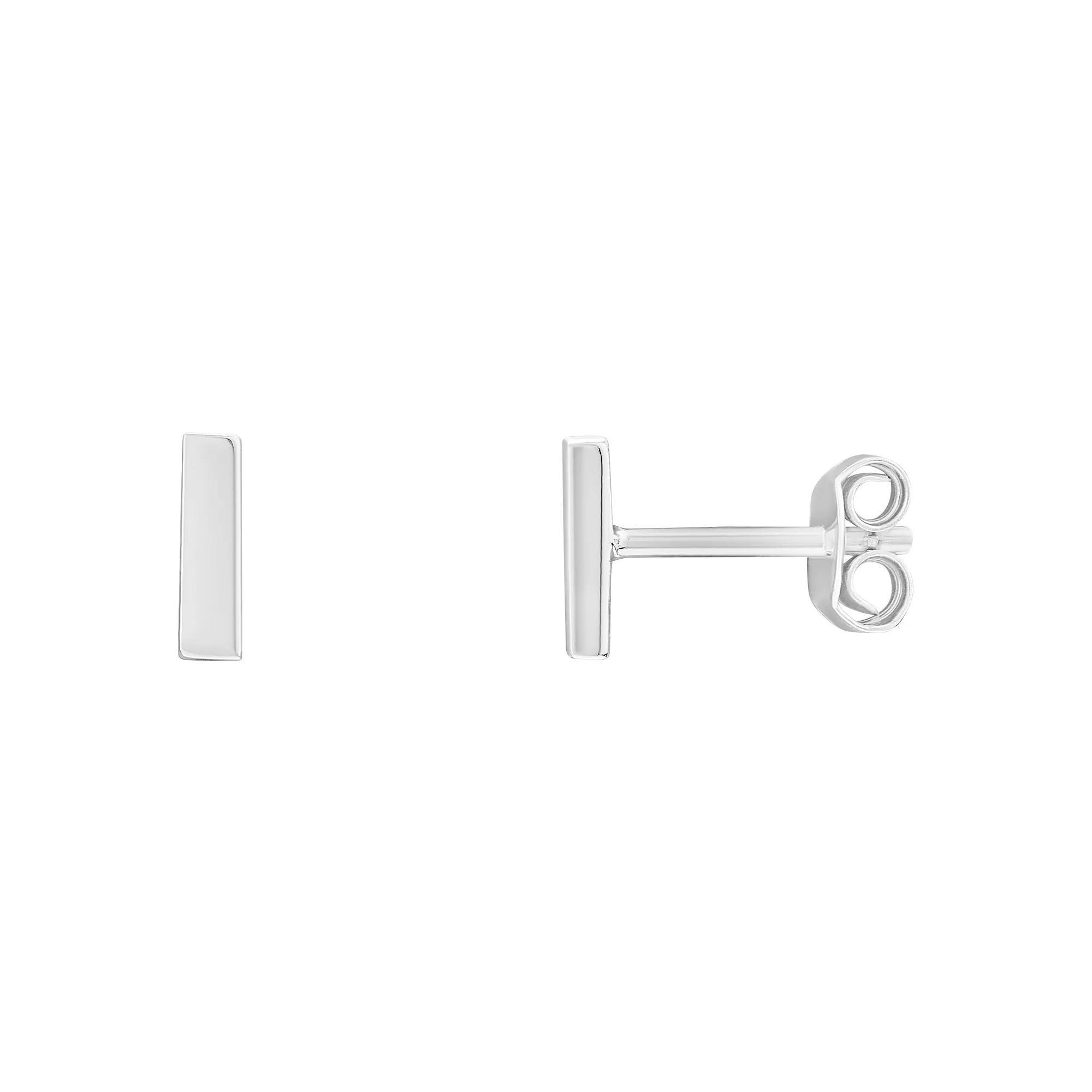 PRIMROSE Sterling Silver Flat Bar Stud Earrings, Women's, Silver Tone Product Image