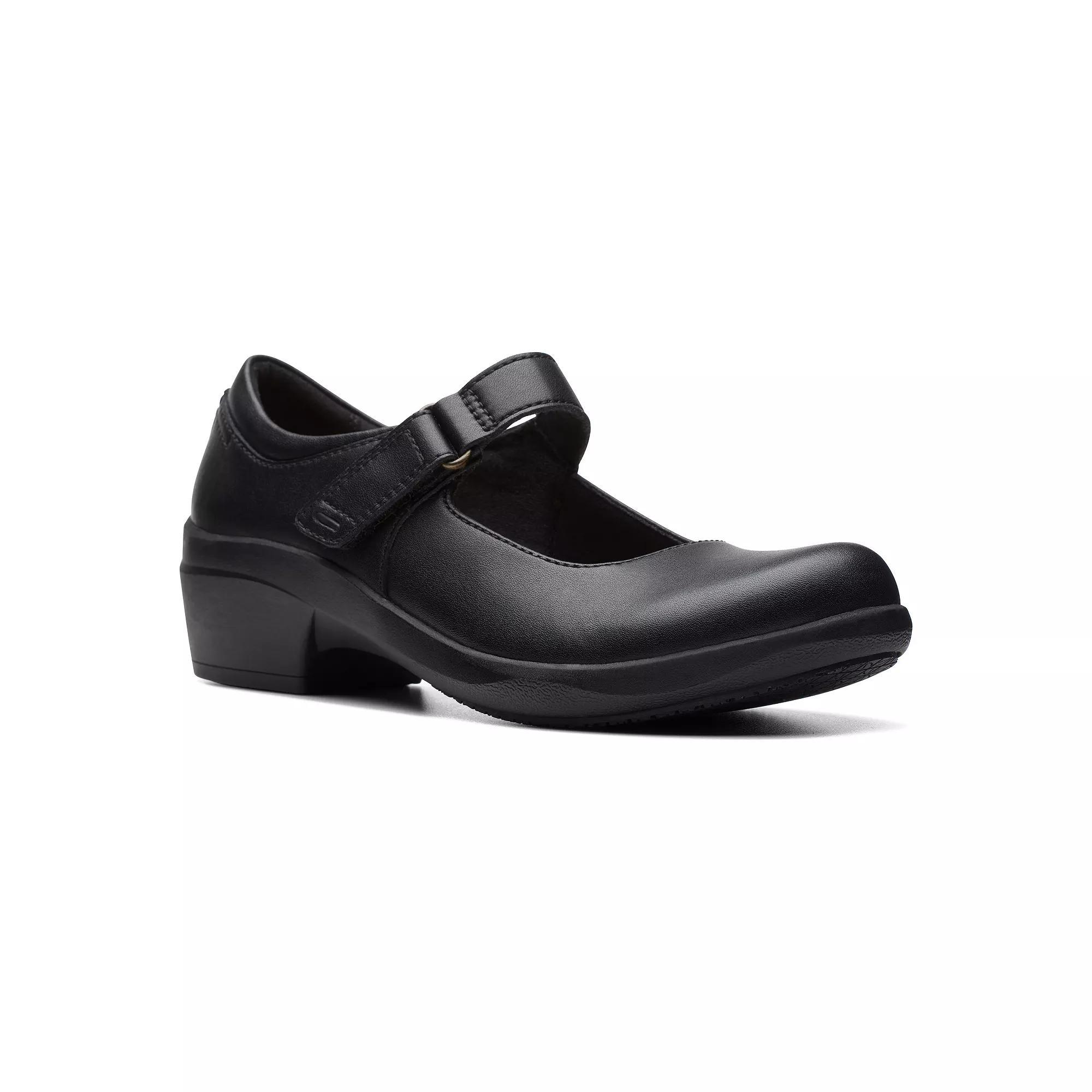 Clarks® Talene Ave Women's Leather Maryjane Shoes, Size: 10, Black Product Image