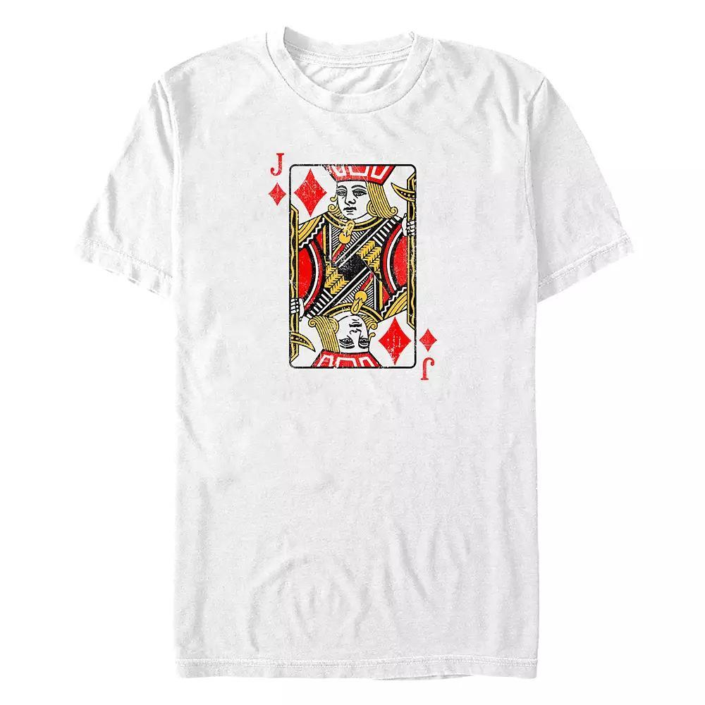 Big & Tall Jack Of Diamonds Card Graphic Tee, Men's, Size: XXL Tall, White Product Image