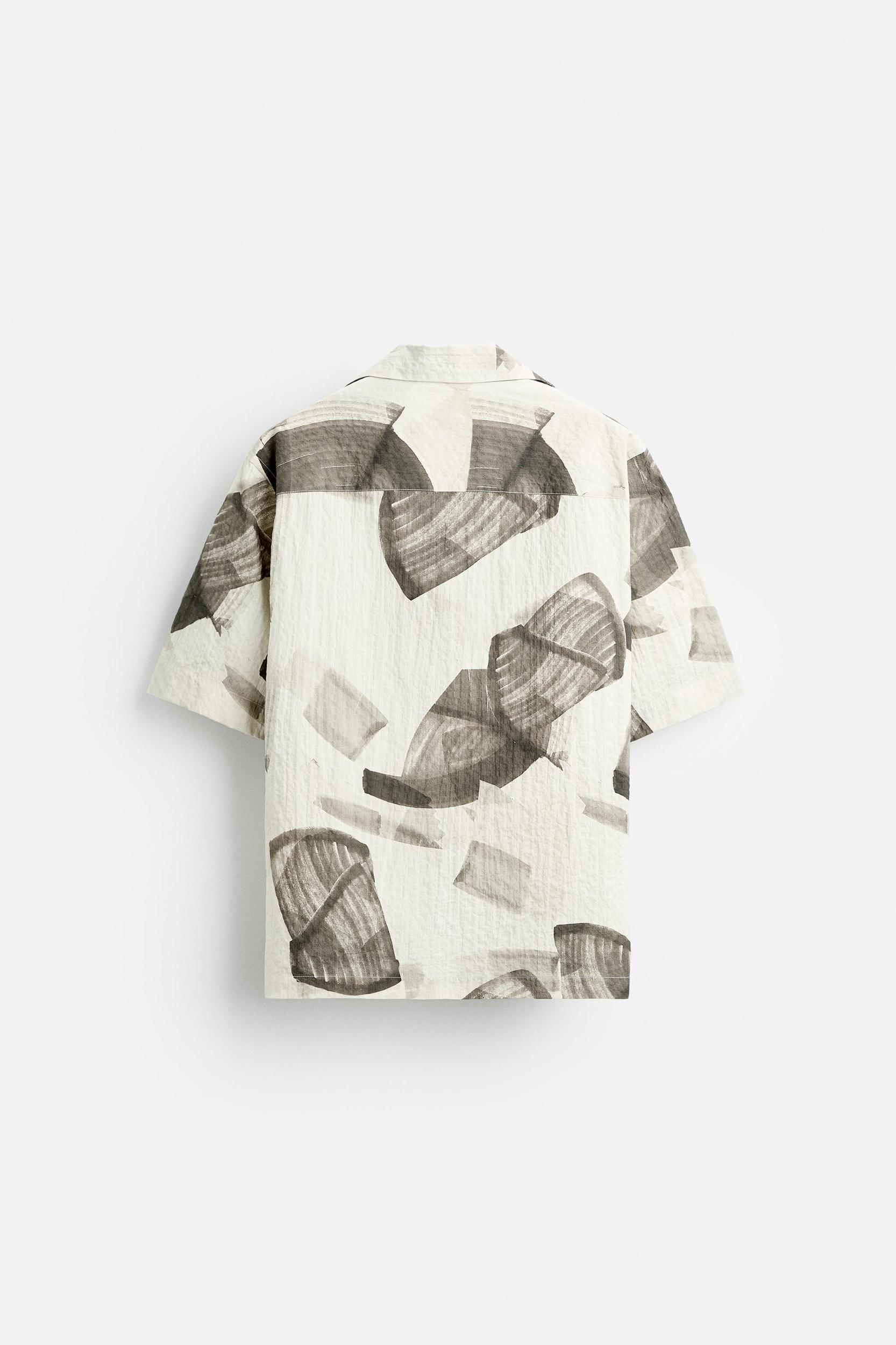 SEERSUCKER ABSTRACT PRINT SHIRT Product Image