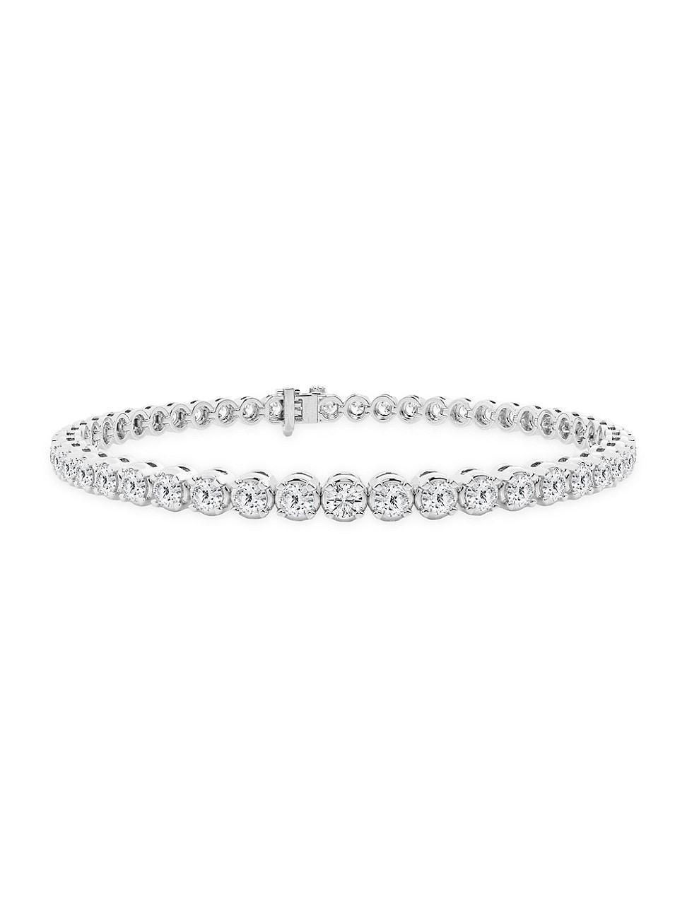 Womens Platinum & Round Lab-Grown Diamond 4-Prong Tennis Bracelet/1.00-10.00 TCW Product Image