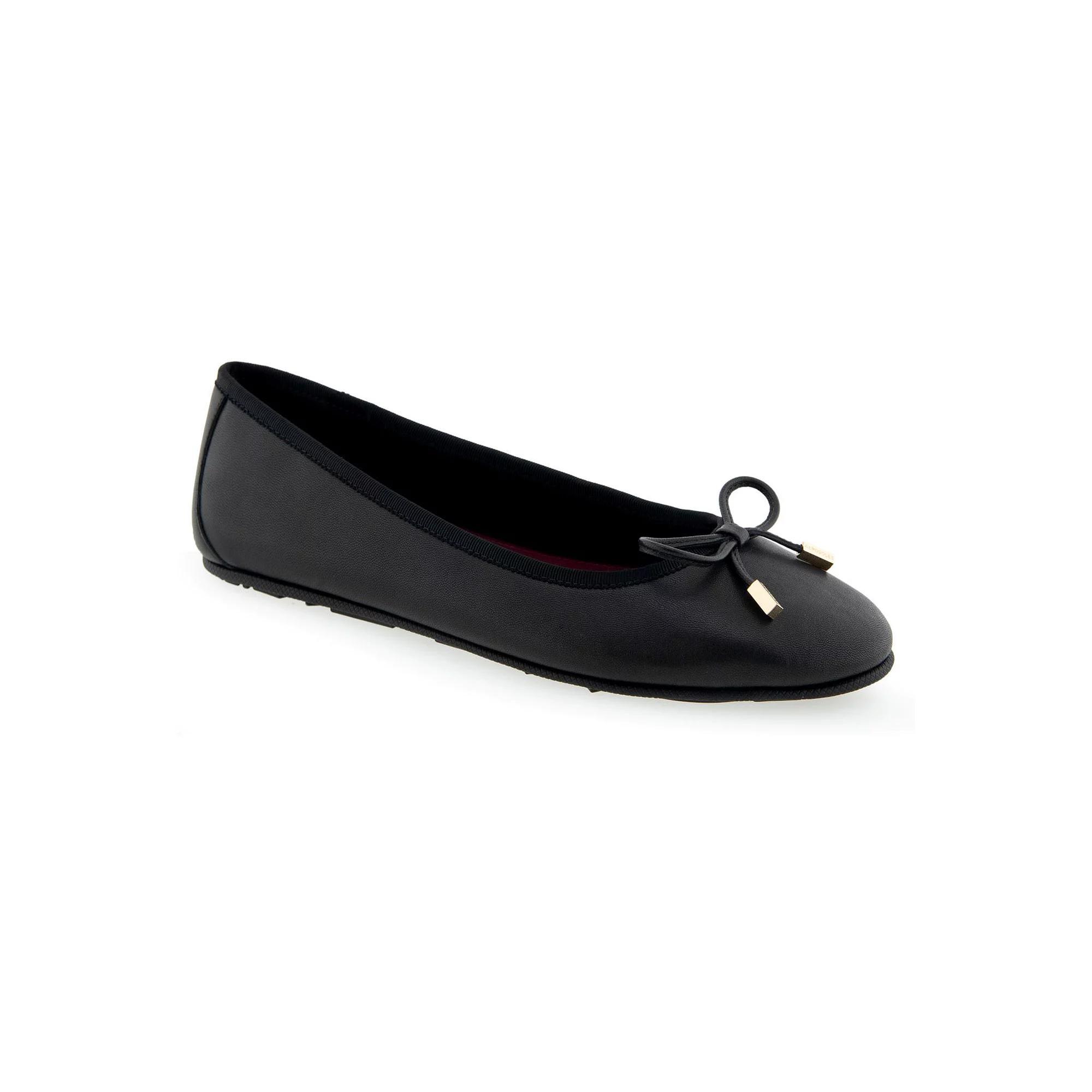 Aerosoles Pia Women's Leather Ballet Flats, Size: 9 Wide, Black Leather Product Image