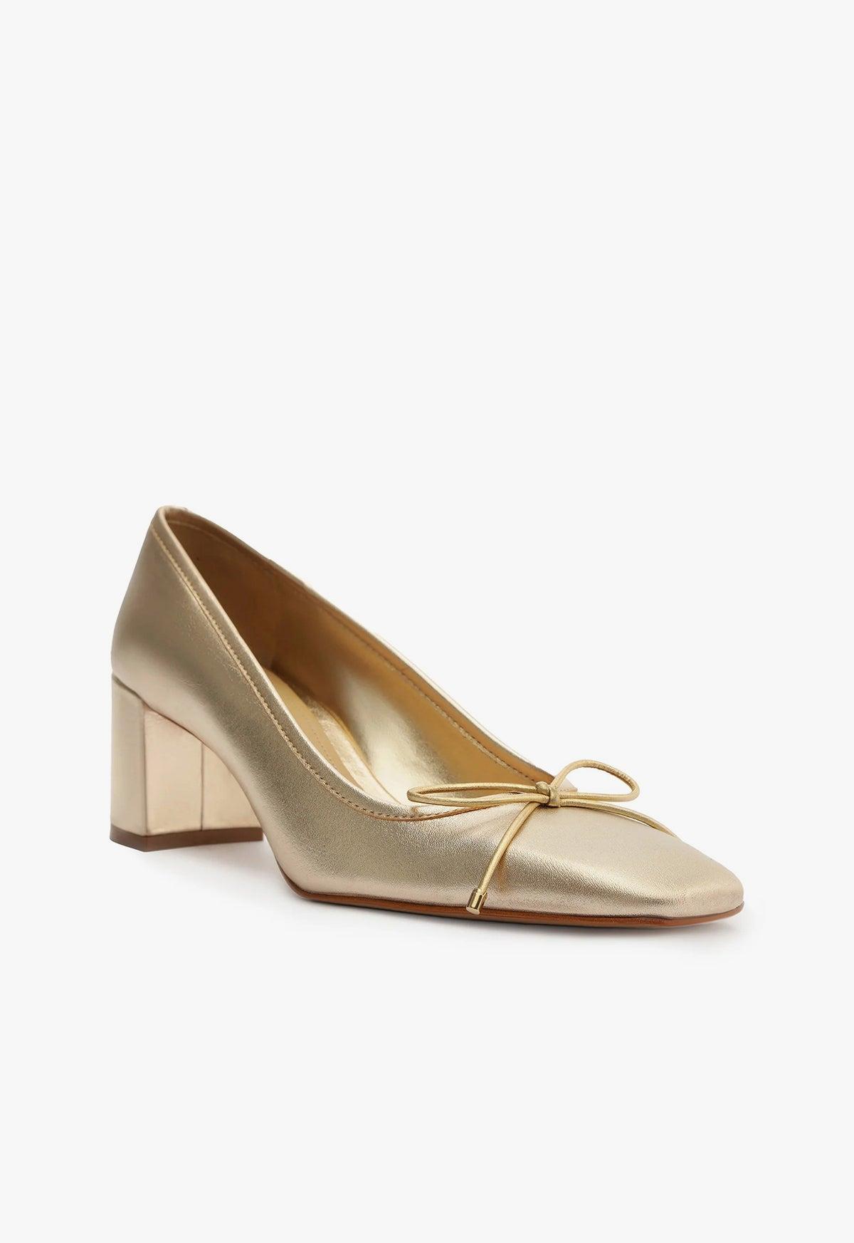 Arissa Block Metallic Leather Pump Product Image