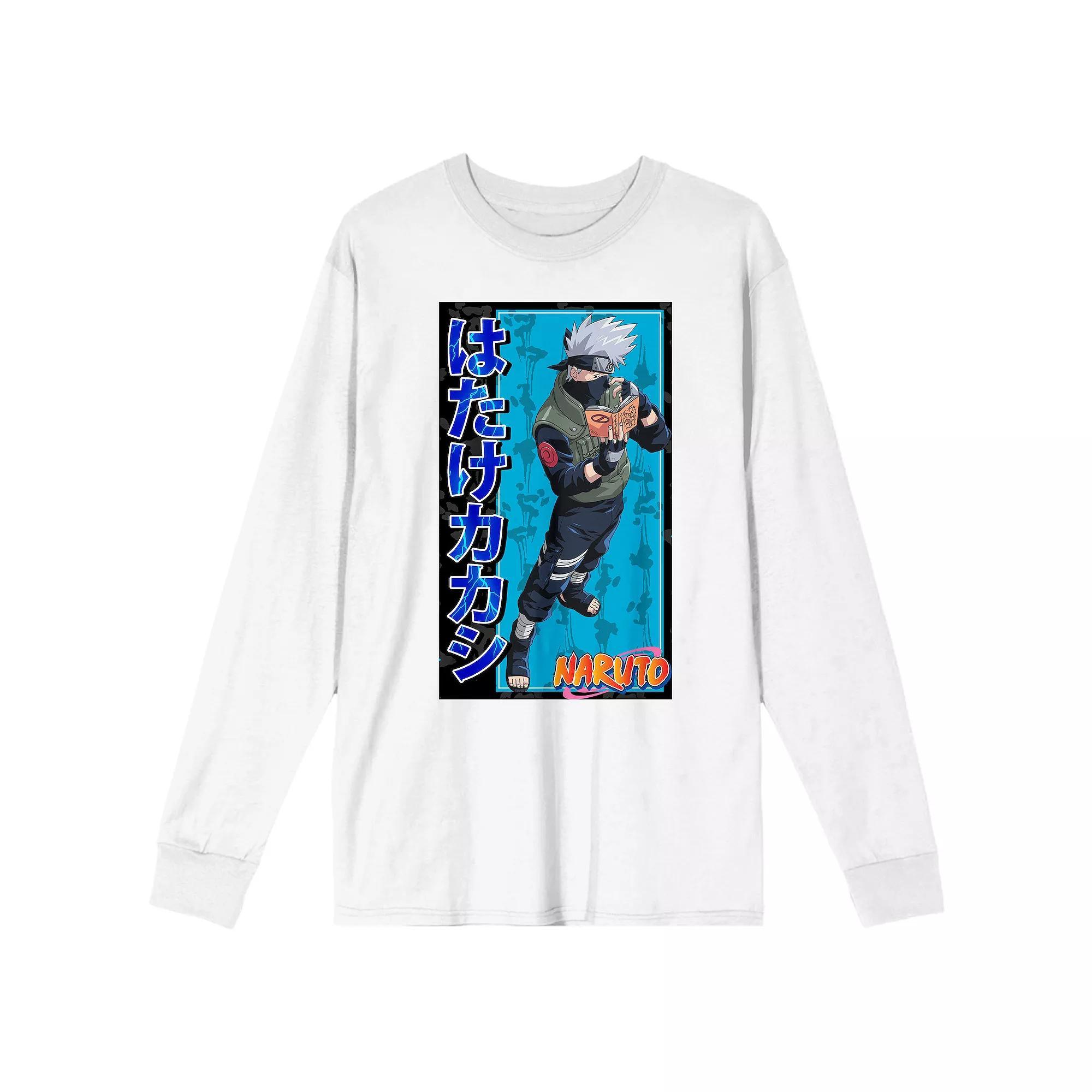 Men's Naruto Classic Kakashi Long Sleeve Tee, Size: Medium, White Product Image