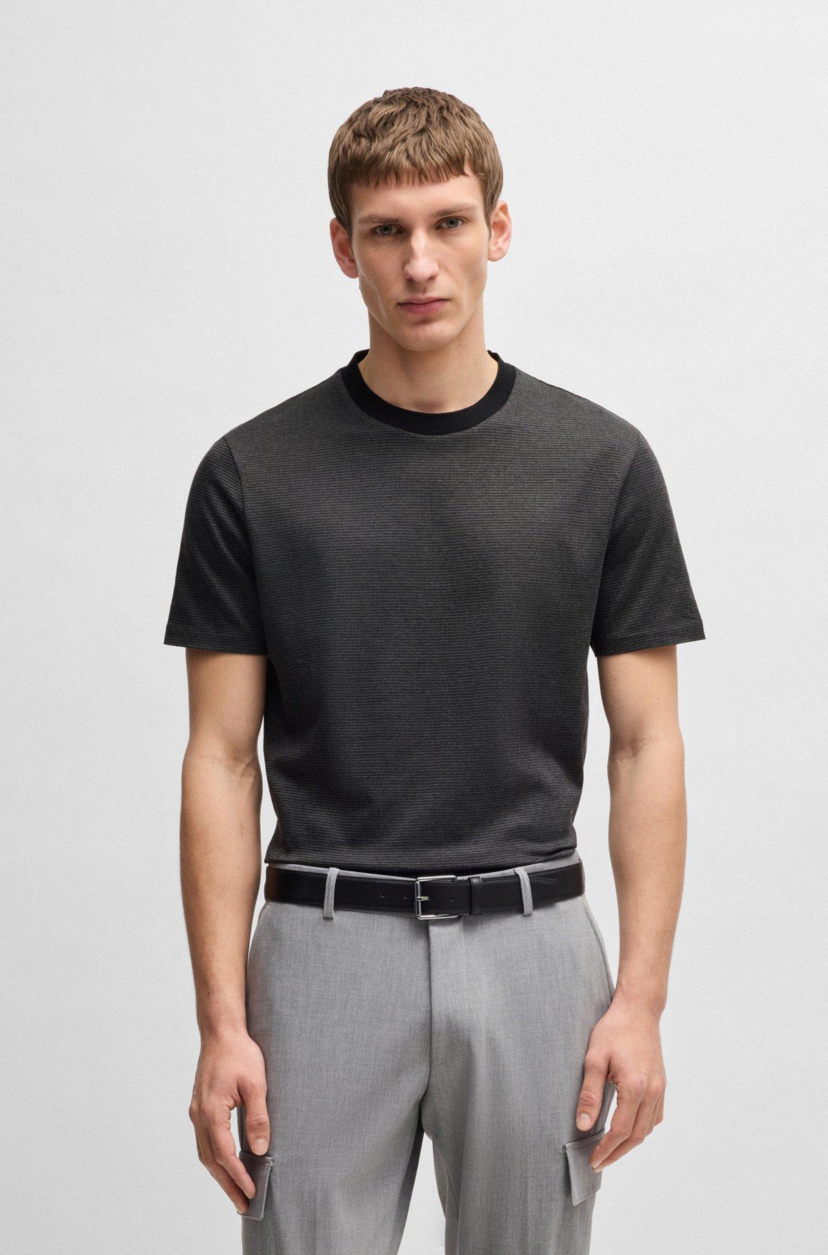 Mercerized-cotton T-shirt with micro pattern Product Image