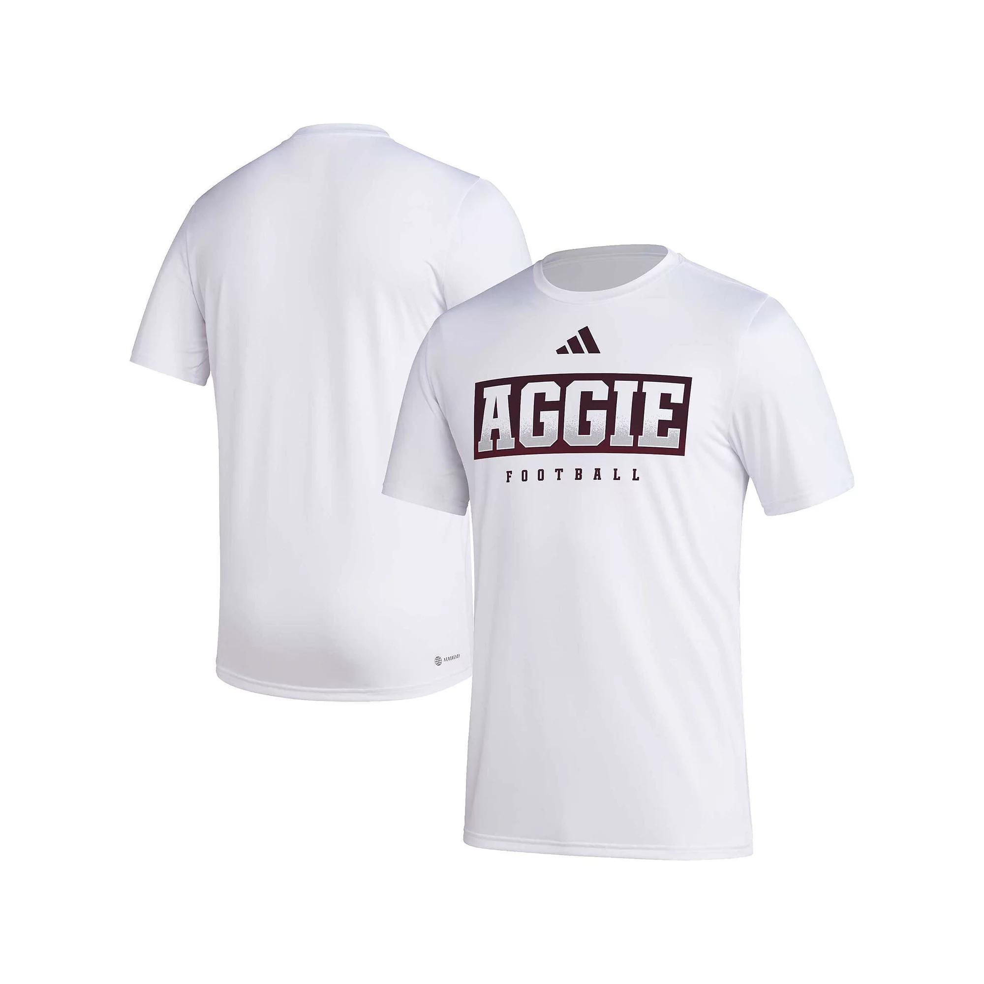 Men's adidas White Texas A&M Aggies Football Practice AEROREADY Pregame T-Shirt, Size: 2XL Product Image