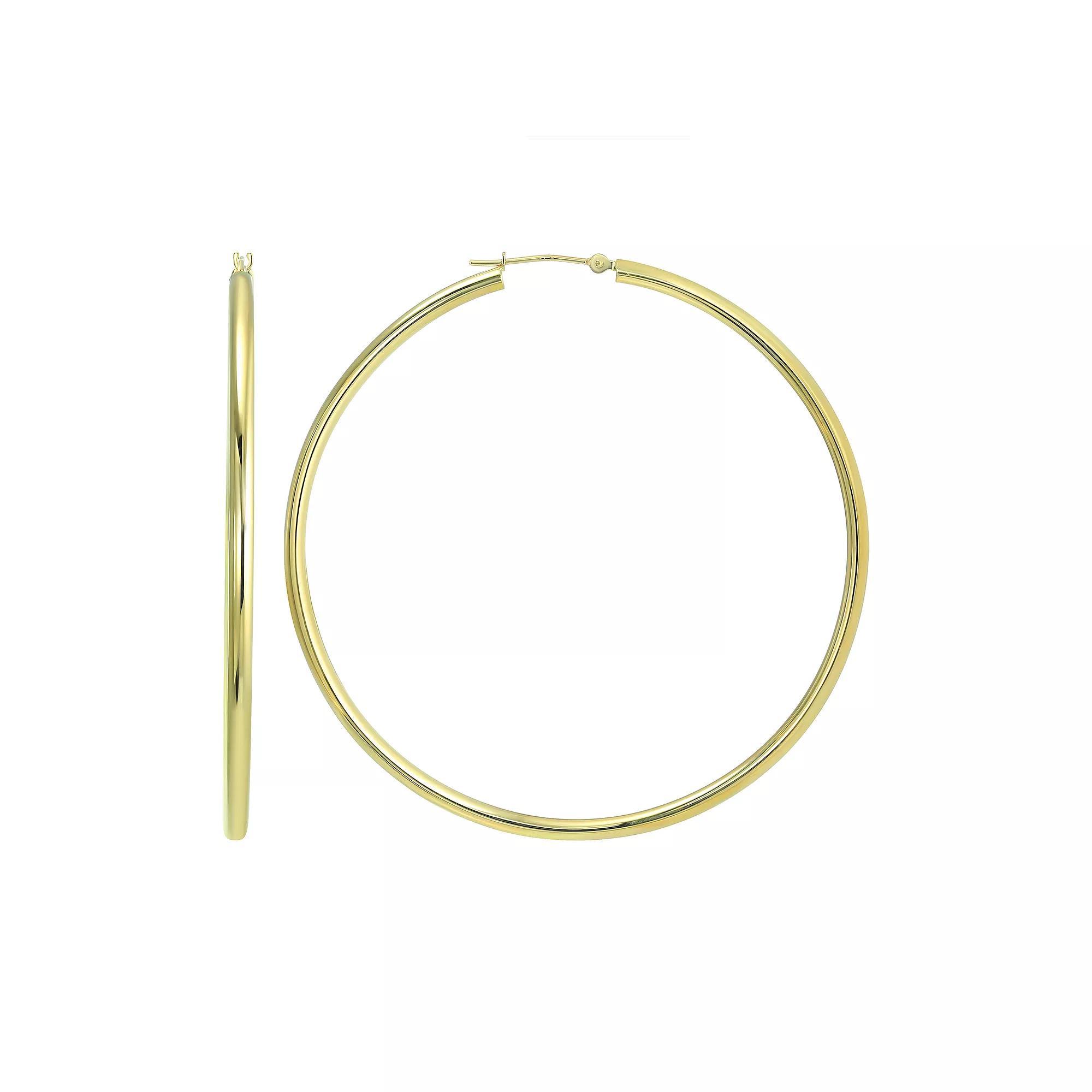 Forever 14K 14k Gold Large Hoop Earrings, Women's Product Image