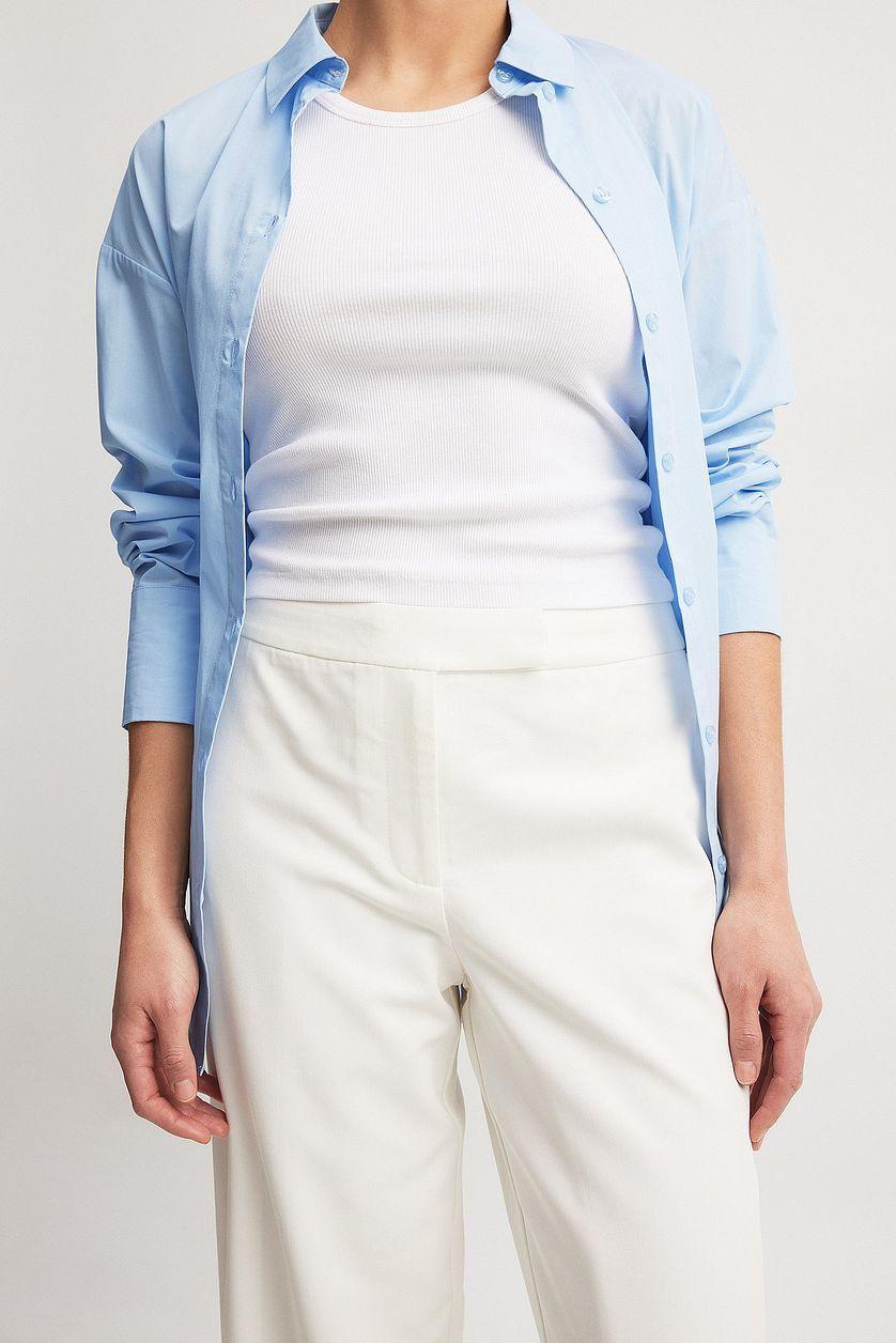 Straight Low Waist Suit Pants Product Image