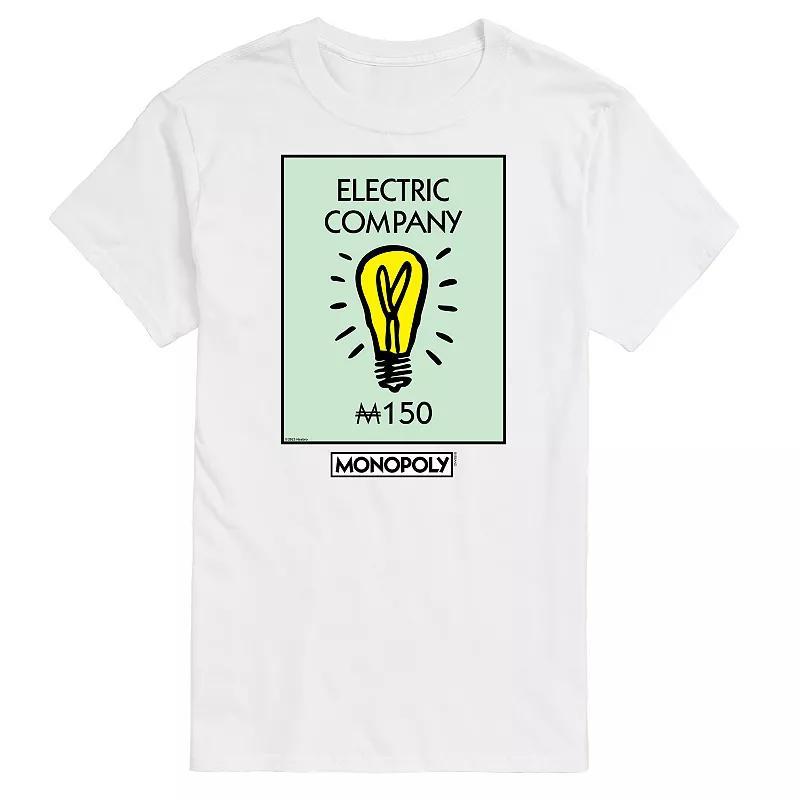 Mens Monopoly Electric Company Graphic Tee Grey Product Image