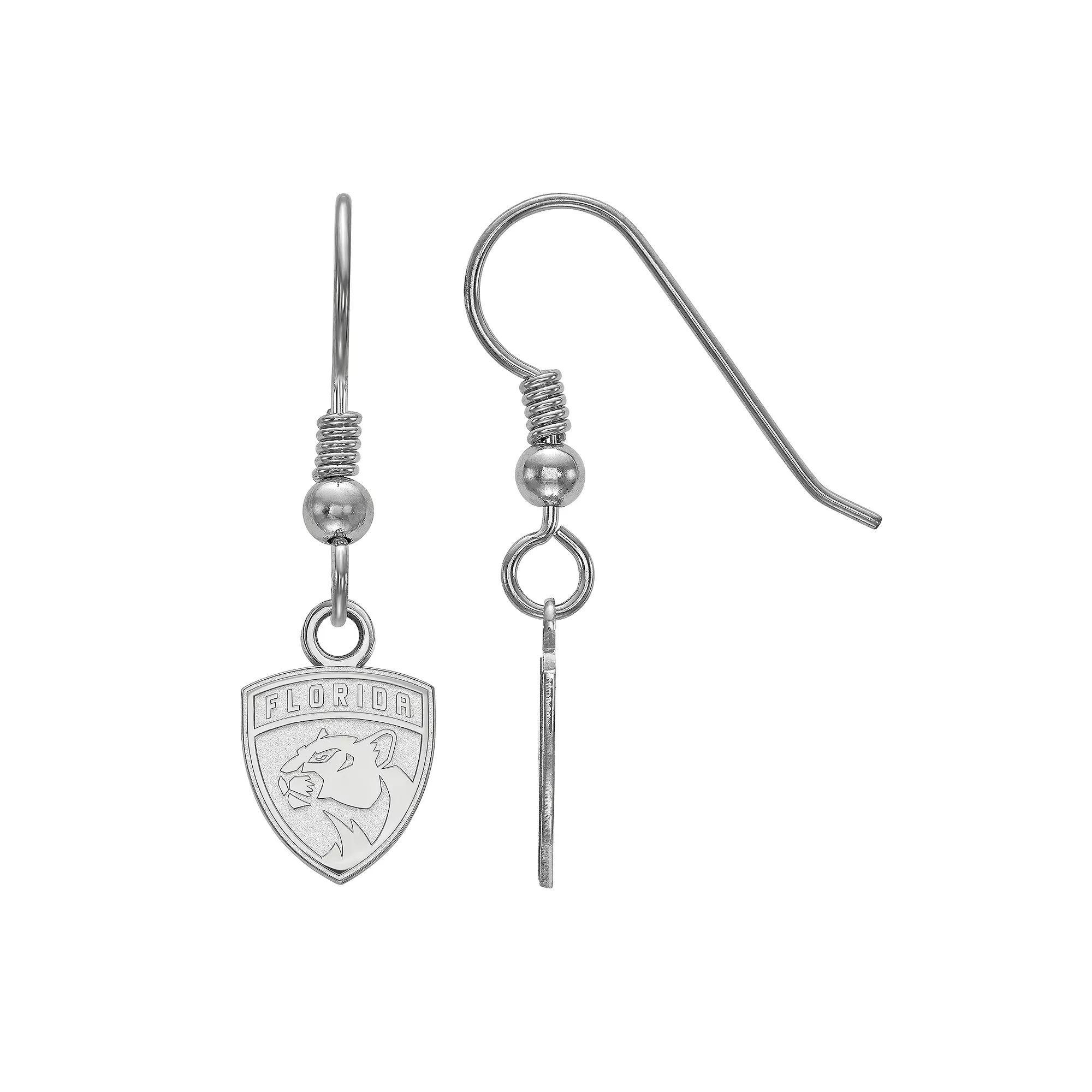 LogoArt Florida Panthers Sterling Silver Mini Wire Dangle Earrings, Women's, Gold Tone Product Image