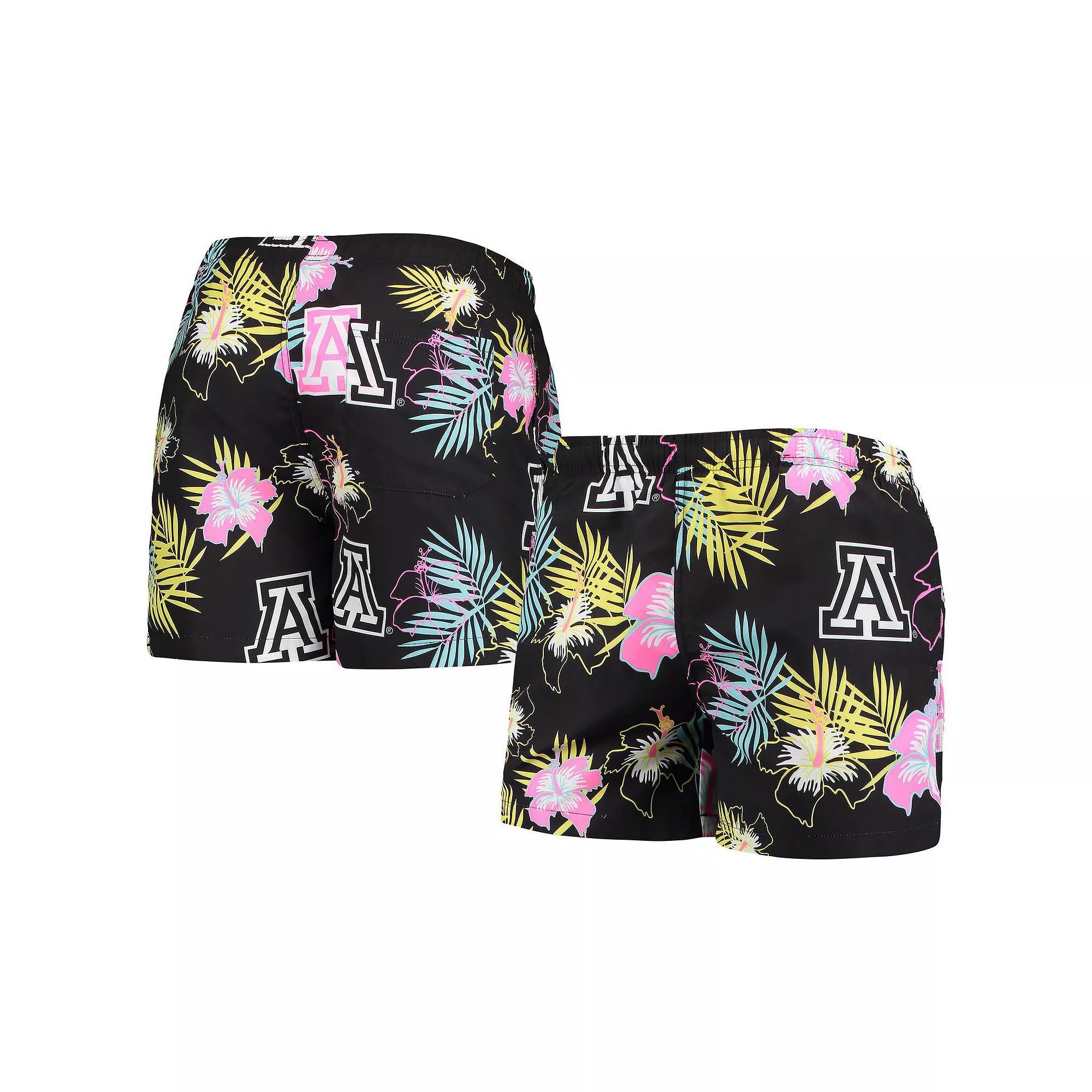 Men's FOCO Black Arizona Wildcats Neon Floral Swim Trunks, Size: 2XL Product Image