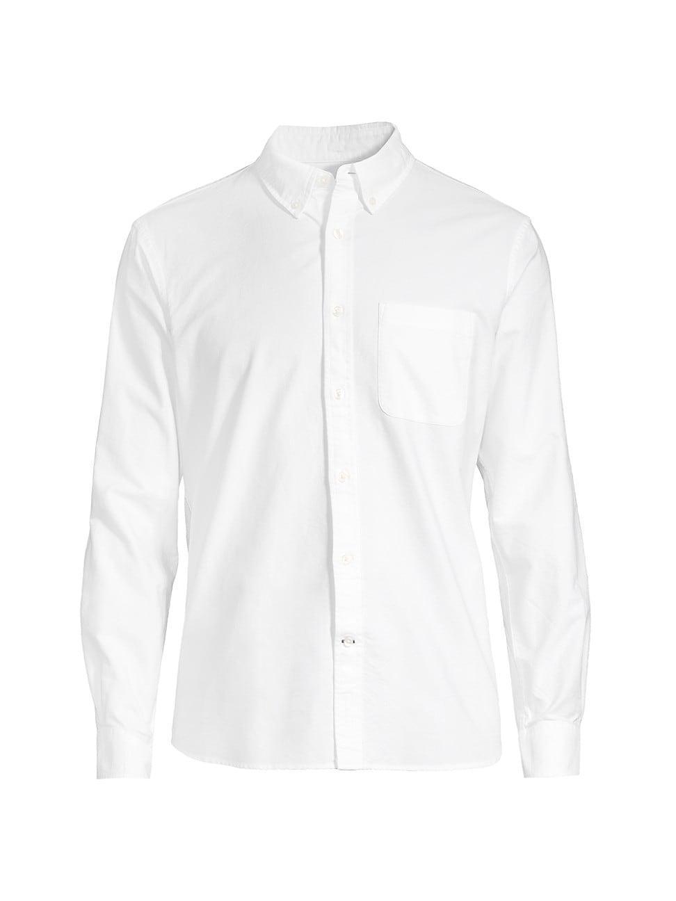 Club Monaco Long Sleeve Solid Oxford Shirt Blue XL Product Image