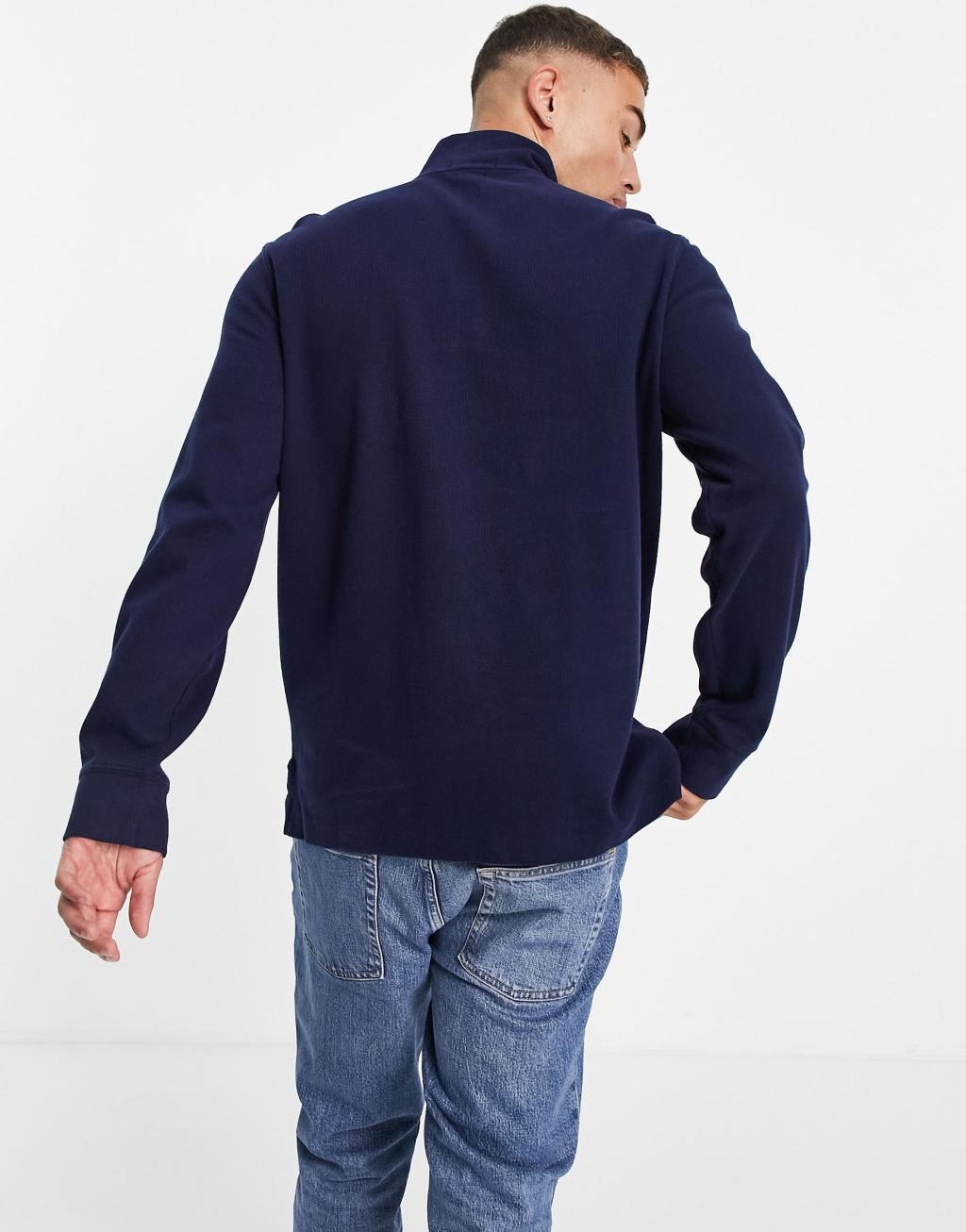 Polo Ralph Lauren icon logo half zip sweatshirt in navy Product Image
