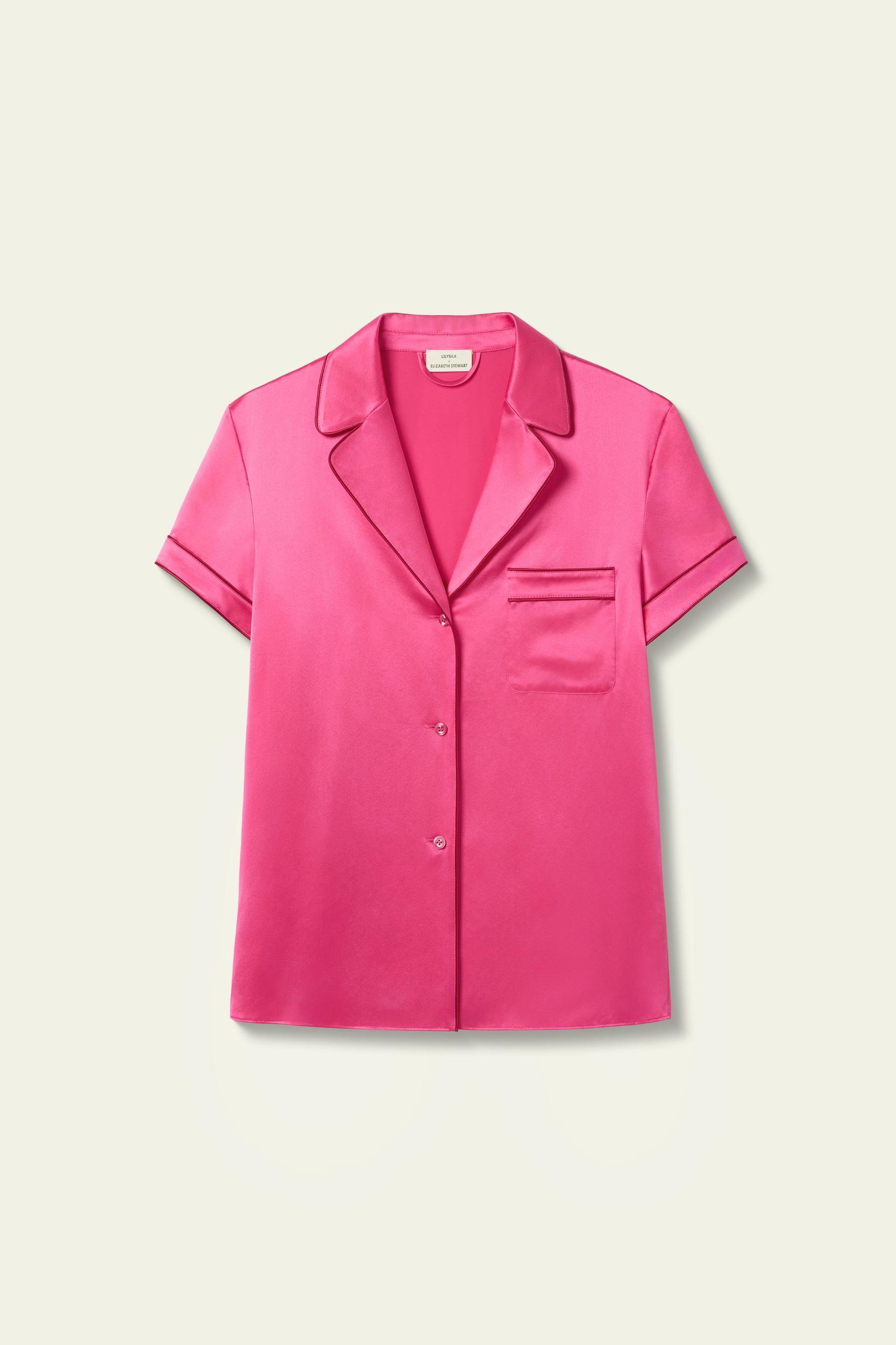 Contrast-Trimmed Silk Shirt Product Image