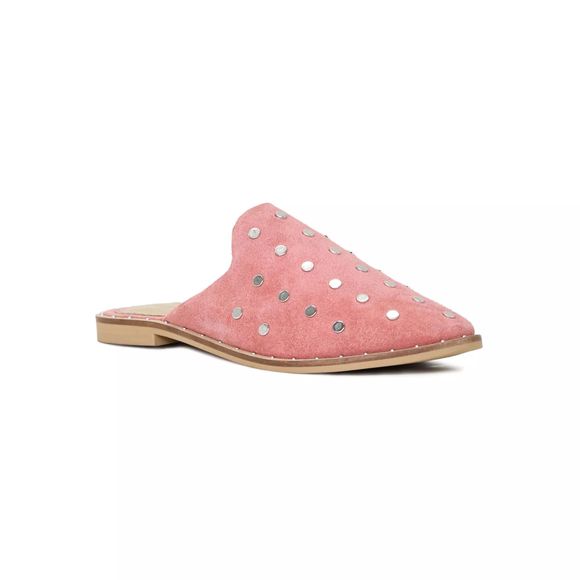 Rag & Co Jodie Women's Suede Studded Mules, Size: 5, Dusty Pink Product Image