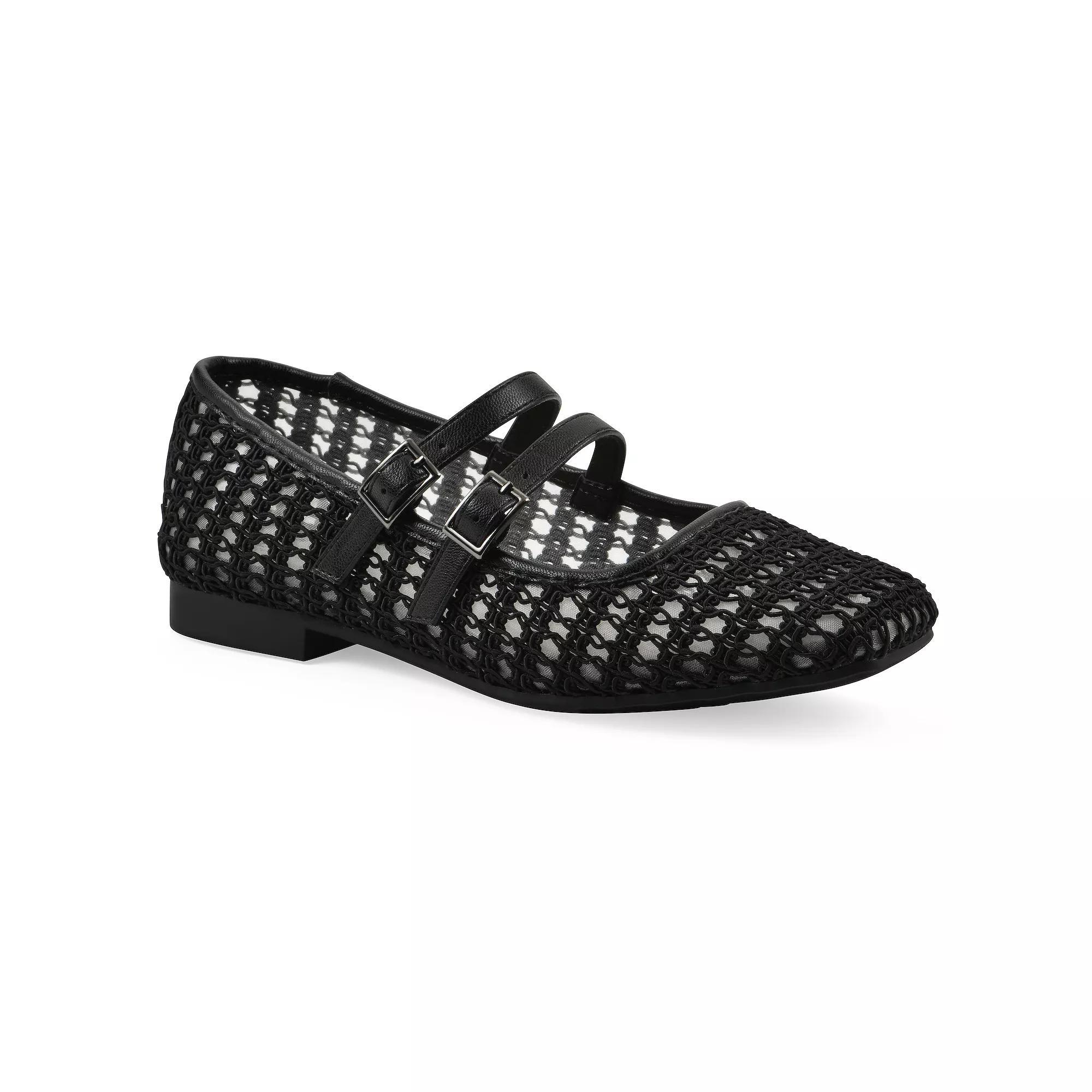 Cliffs by White Mountain Besnik Women's Mary Jane Flats, Size: 6, Black Fabric Product Image