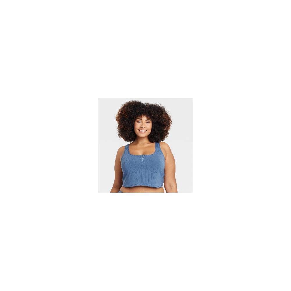 Womens Modal Blend Cropped Tank Top - Auden Dark Blue 1X Product Image