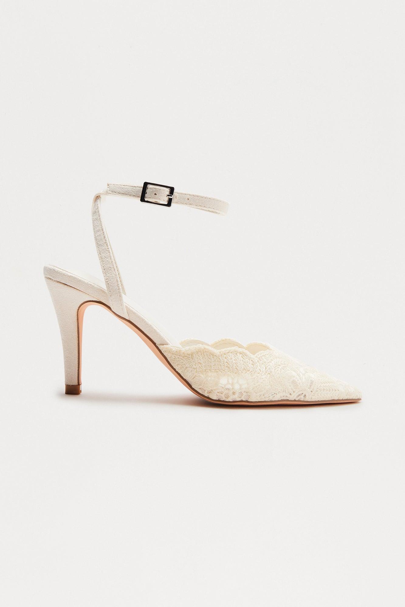 Kena Floral Crochet Pumps - Ivory Product Image