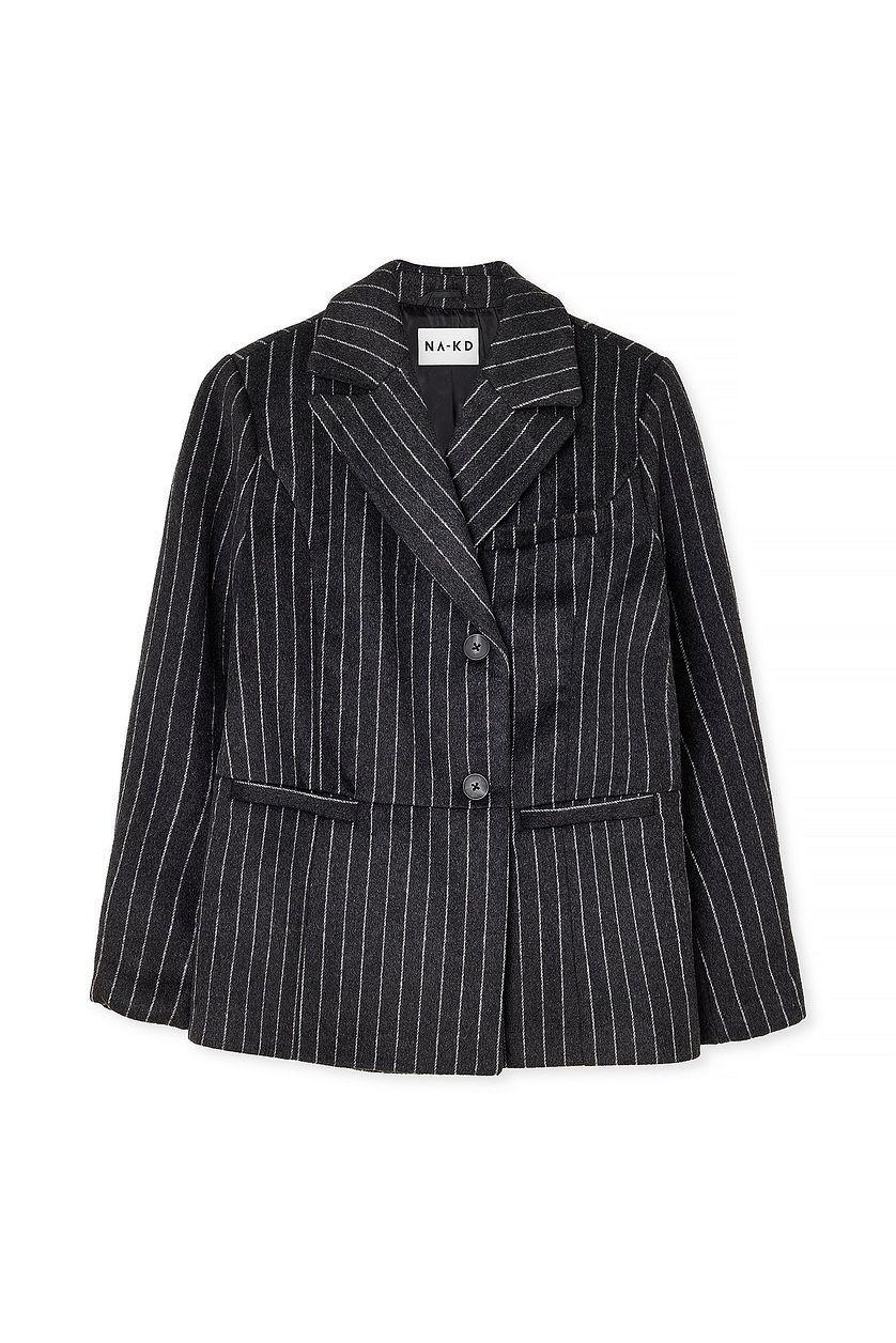 Wool Blend Oversized Blazer Jacket Product Image