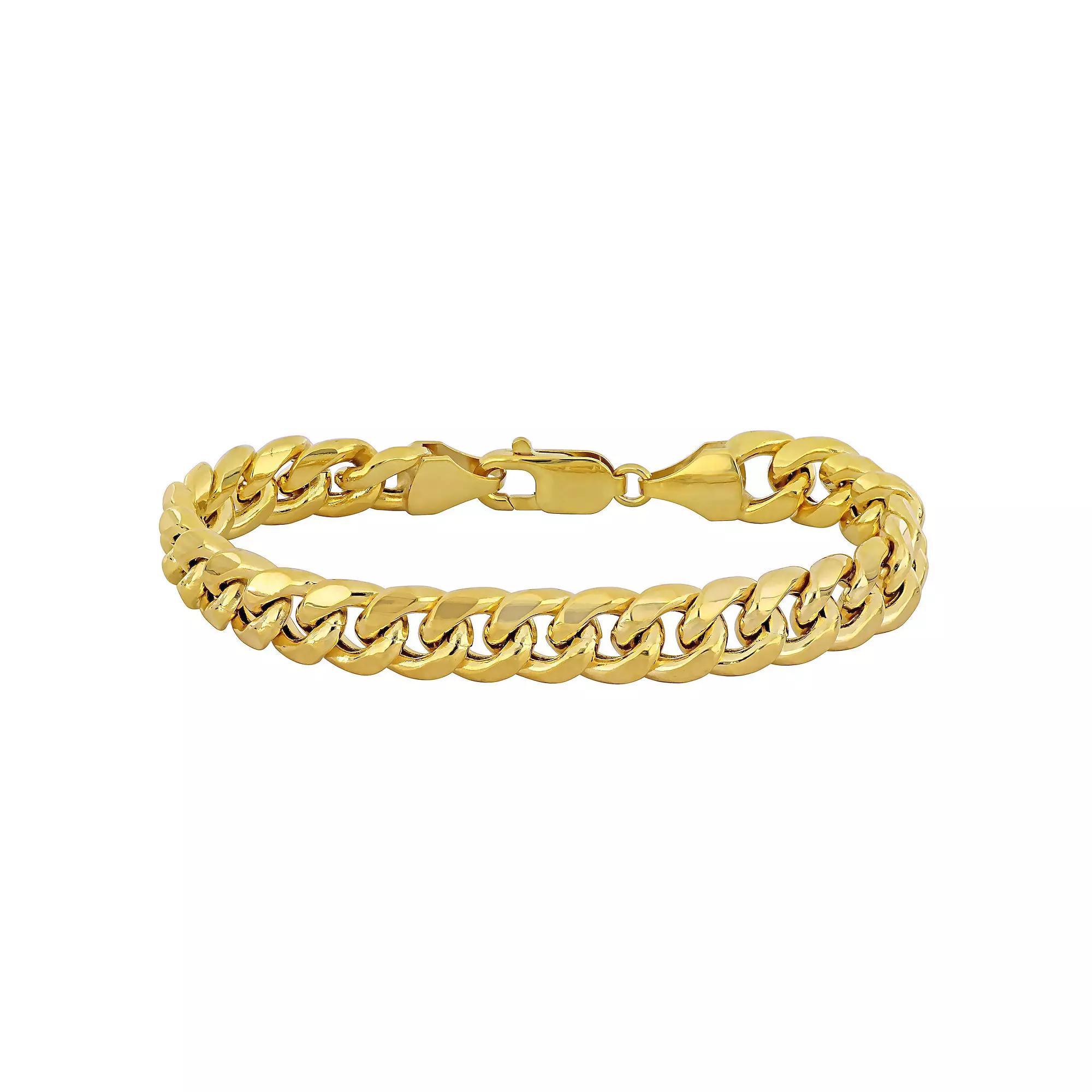Stella Grace 10k Gold Cuban Link Chain Bracelet, Women's, Size: 7.5" Product Image