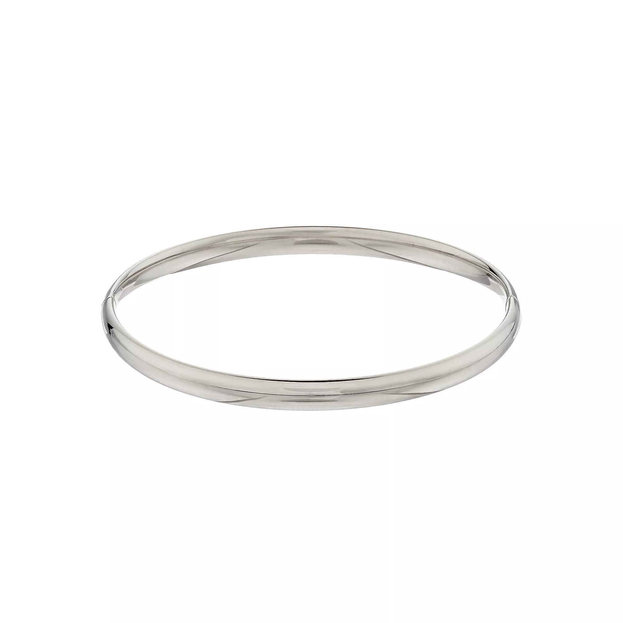 14k White Gold Bangle Bracelet, Women's, Size: 7", 14k Whgold Product Image