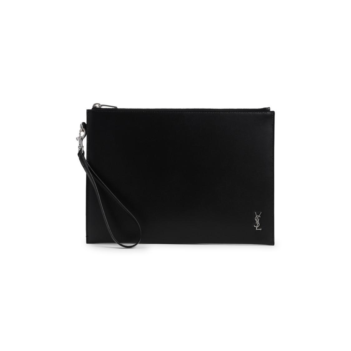 SAINT LAURENT Black Leather Ipad Holder Product Image