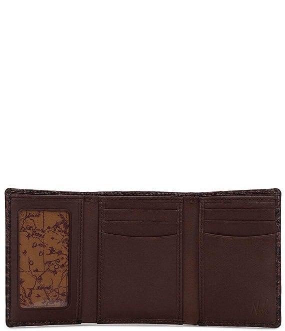 Nash Moderna Faux-Croco Full-Grain Leather Trifold Wallet Product Image