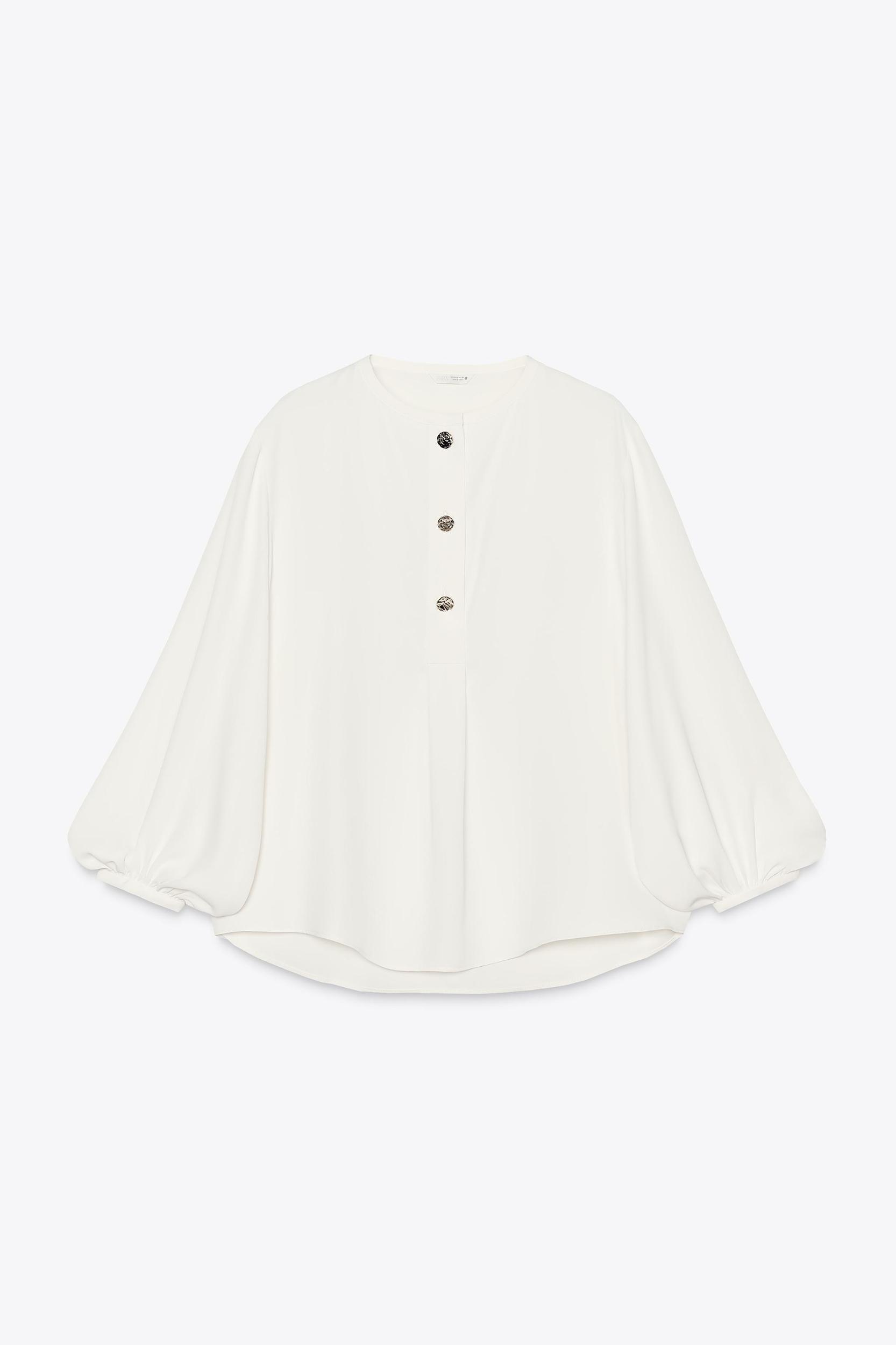 FLOWY CREPE BLOUSE Product Image