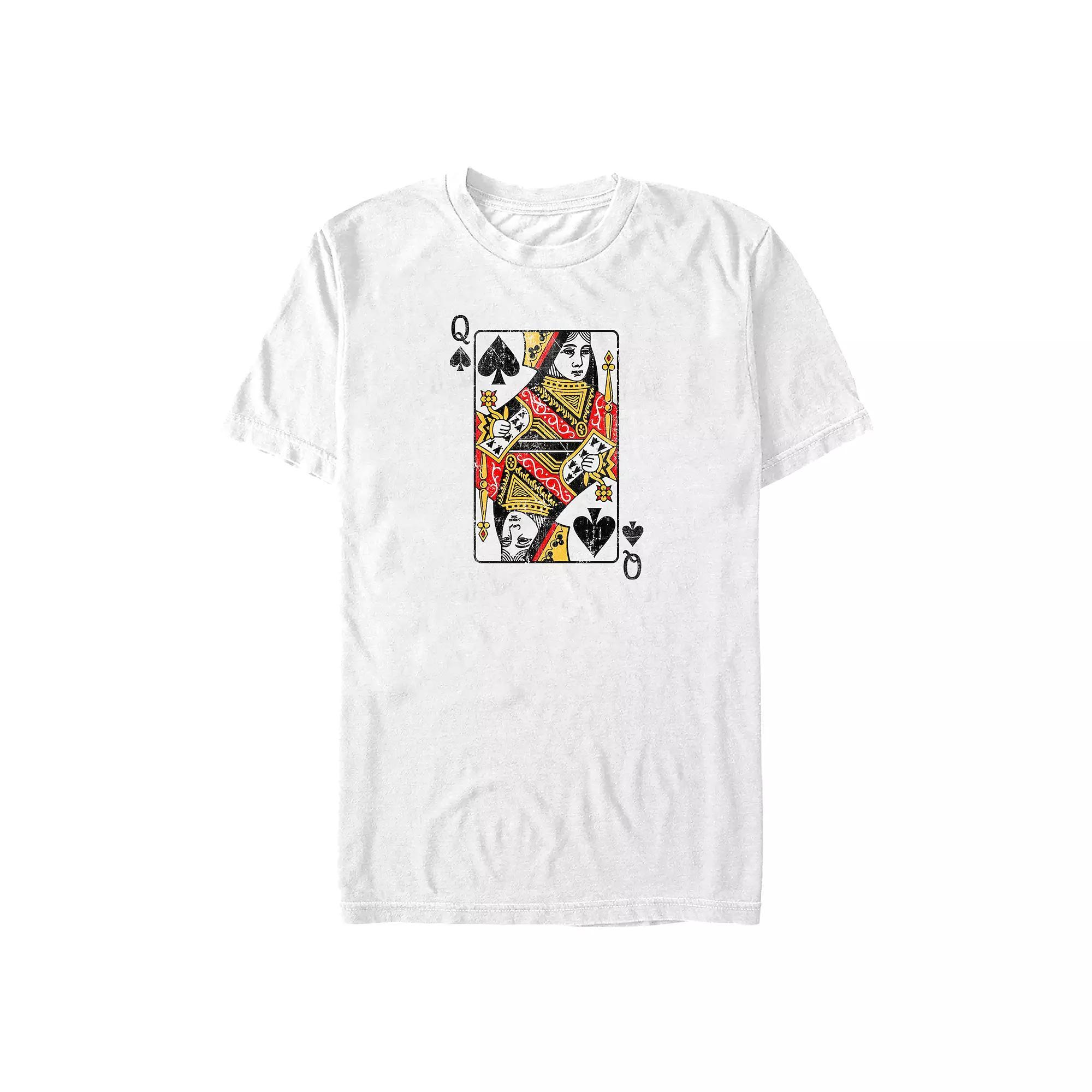 Big & Tall Queen Of Spades Card Graphic Tee, Men's, Size: 4XL, White Product Image