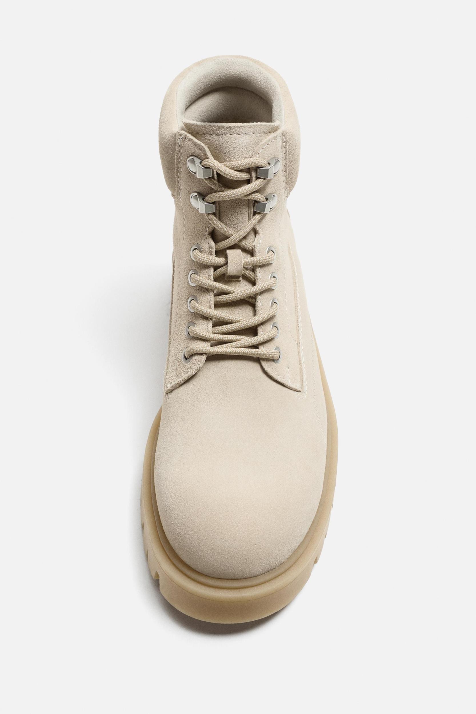 LACED LEATHER BOOTS Product Image