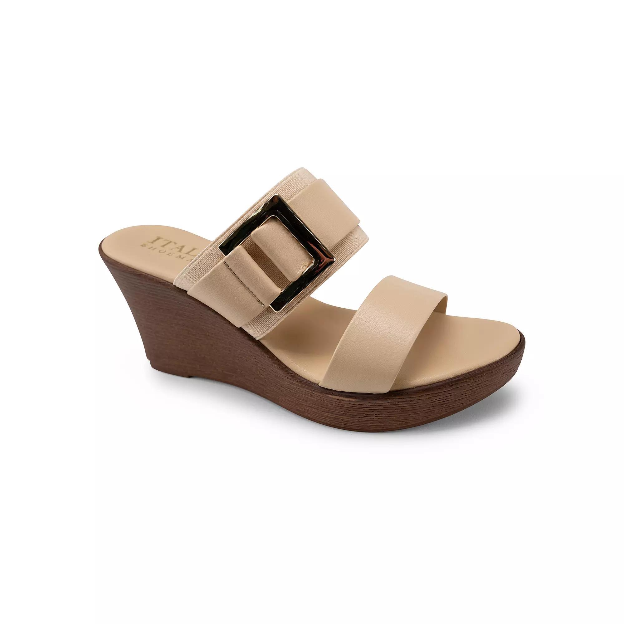 Italian Shoemakers Cai Women's Wedge Sandals, Size: 11, Natural Product Image